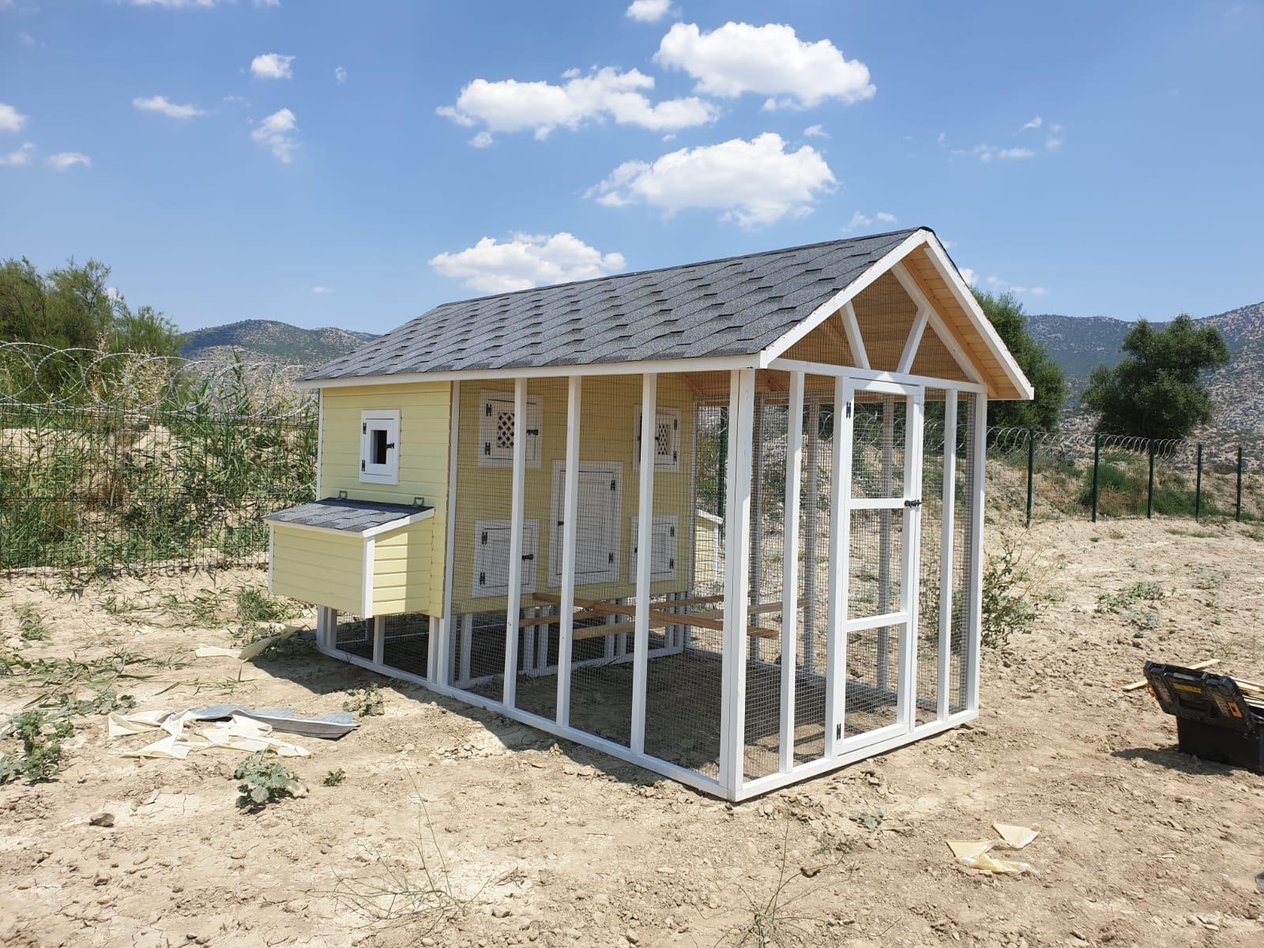 2×4=8m² 50 Barınabilecek Ahşap Tavuk Kümesi
