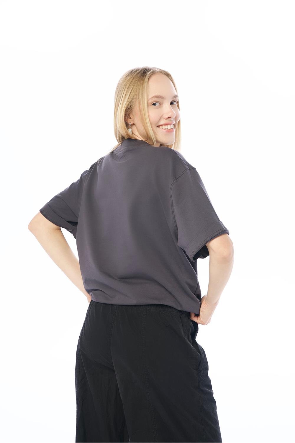 Vizon Rengi Basic T-Shirt