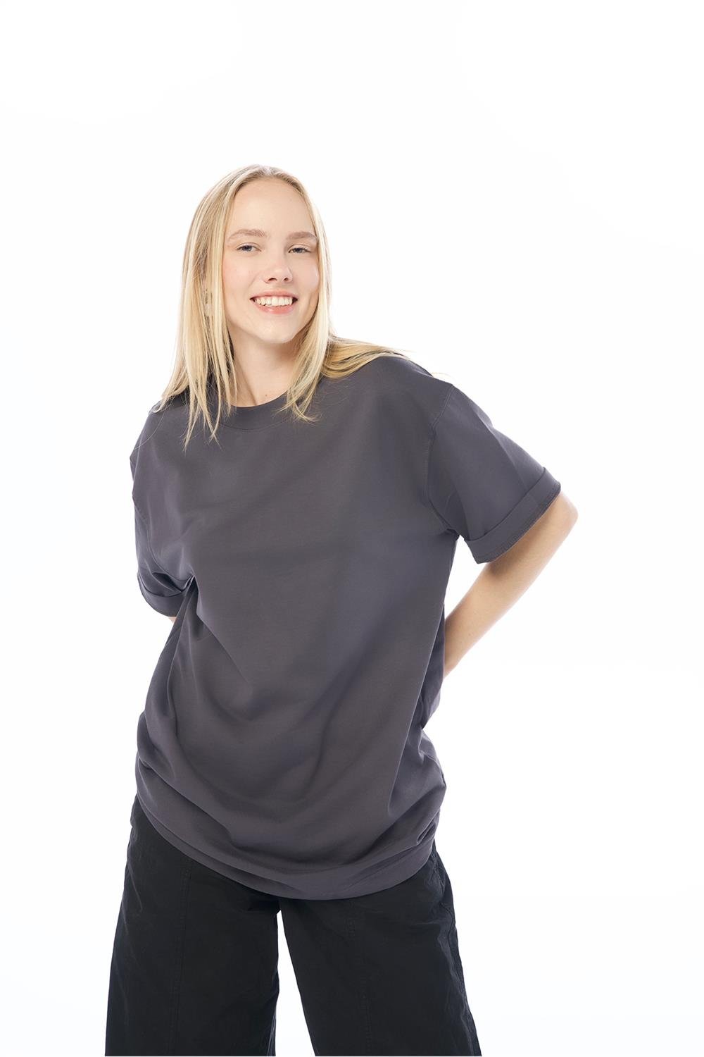 Vizon Rengi Basic T-Shirt