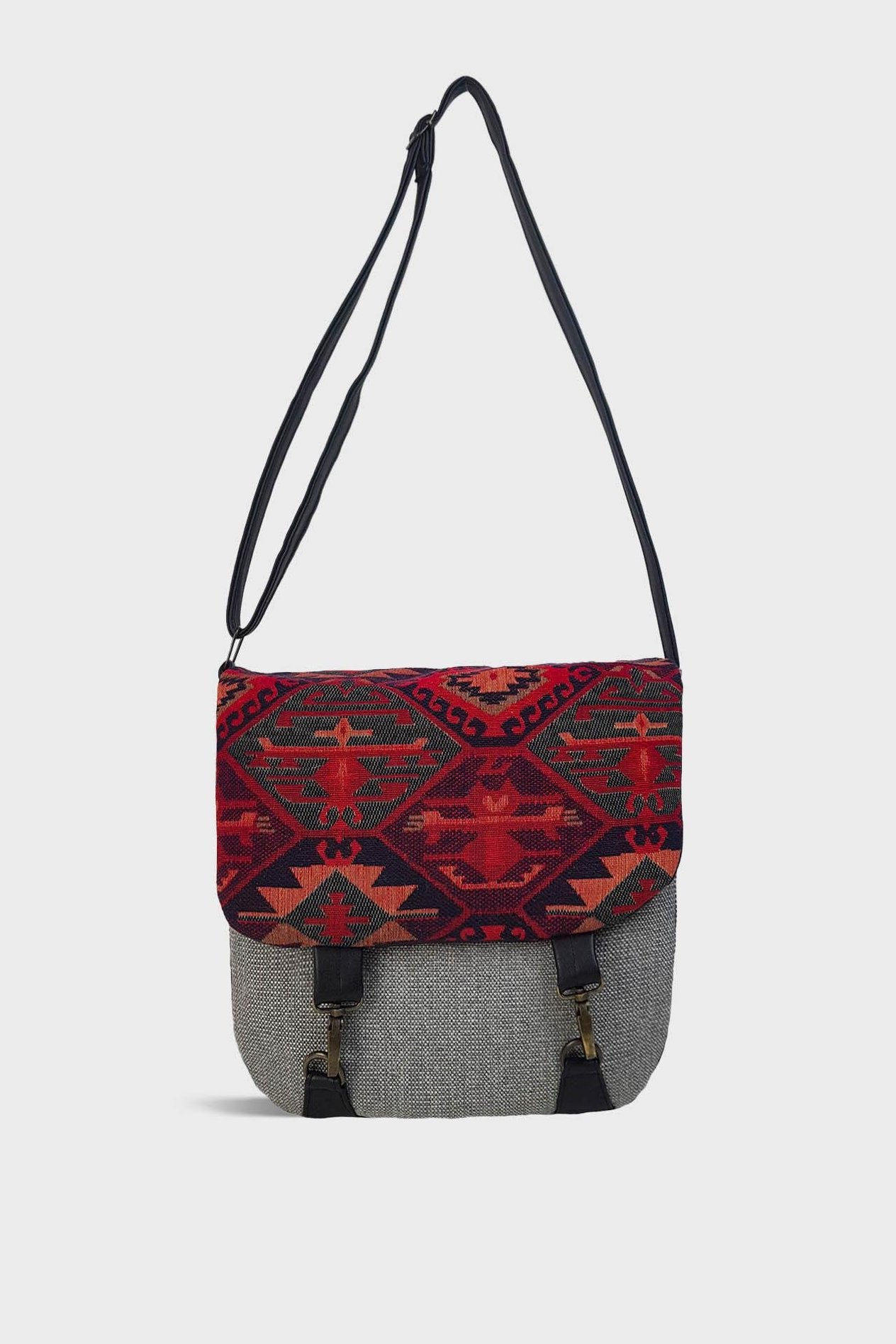 Postacı Gri Kilim Omuz Çantası