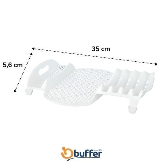 BUFFER® Lavabo Kenarı Fonksiyonel Tezgah Üstü Bardak Tabak Kaşık Kurutmalı Bulaşıklık Tabaklık