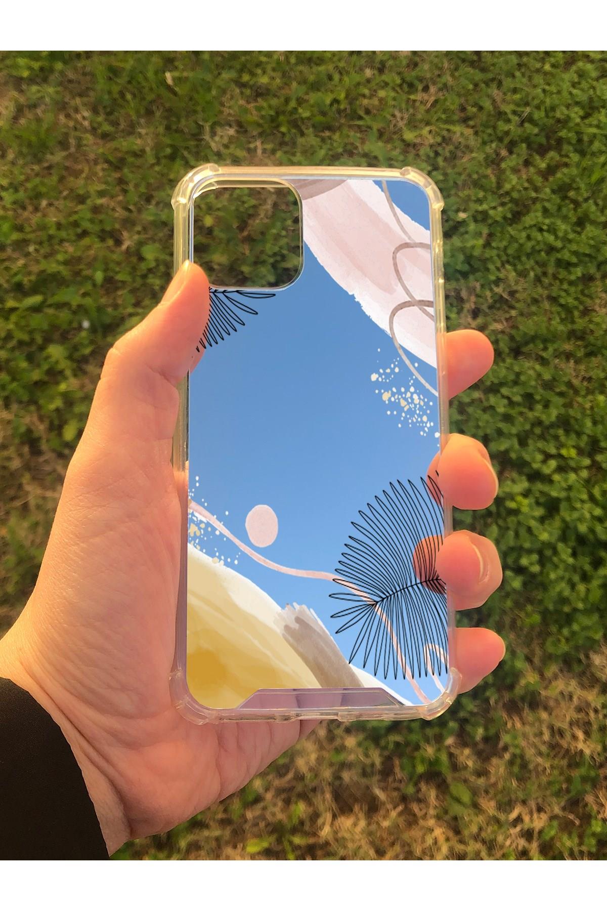 İphone 11 Pro Uyumlu Aynalı Karışık Desenli Darbe Kamera Korumalı Silikon Telefon Kılıfı