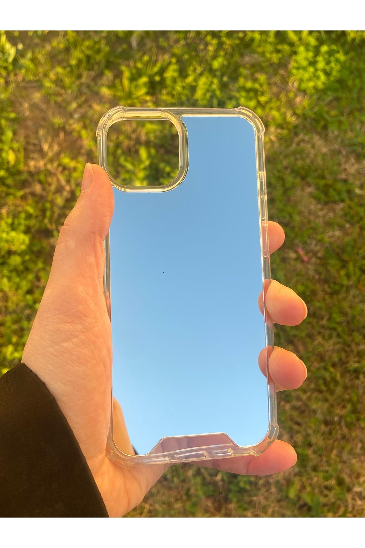İphone 13 Uyumlu Aynalı Desenli Darbe Kamera Korumalı Silikon Telefon Kılıfı