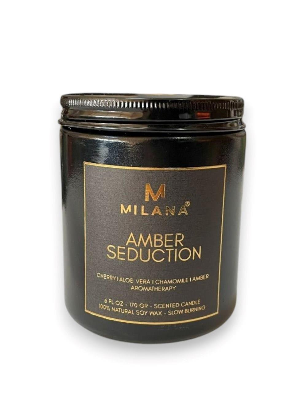 Siyah Kavanoz Kokulu Mum Amber Seduction 170 Gr 6 Fl Oz