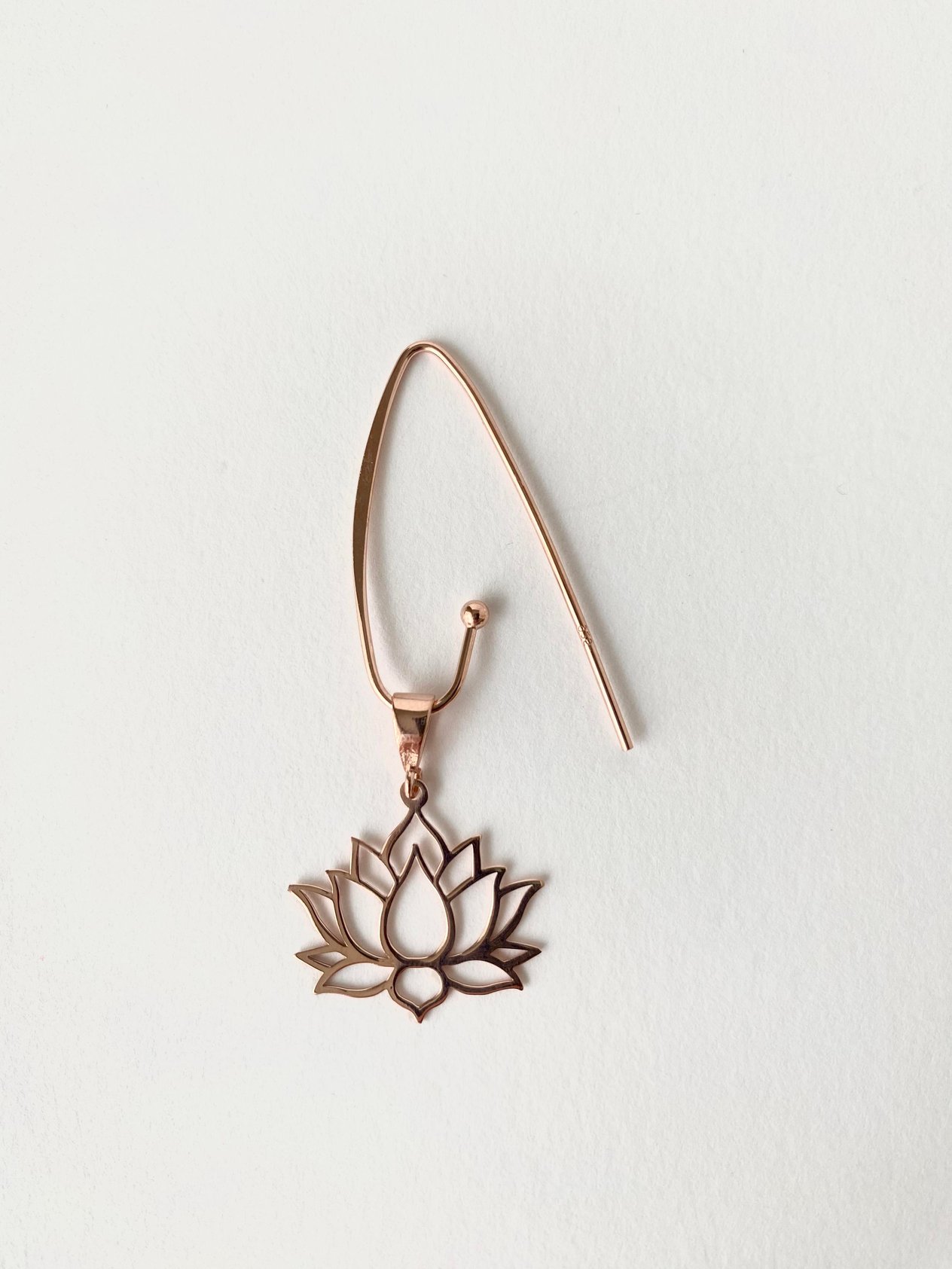925 Ayar Gümüş Ada Lotus Küpe-Rose