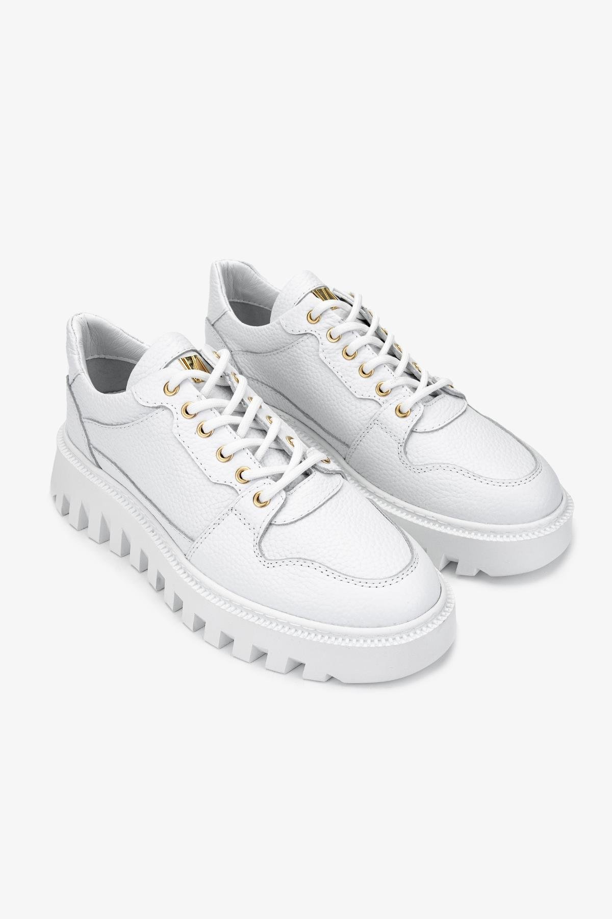 Valmenti Erkek Hakiki Deri Beyaz Sneakers & Spor Ayakkabı
