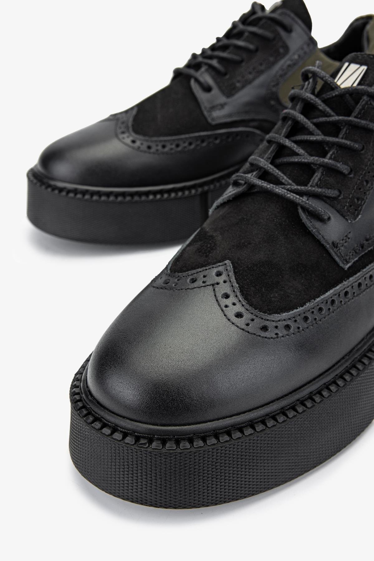 Valmenti Erkek Hakiki Deri Siyah Sneakers & Spor Ayakkabı