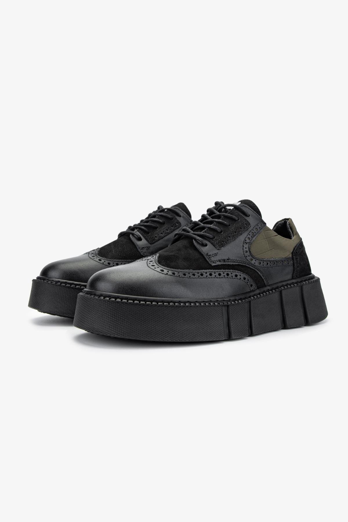 Valmenti Erkek Hakiki Deri Siyah Sneakers & Spor Ayakkabı