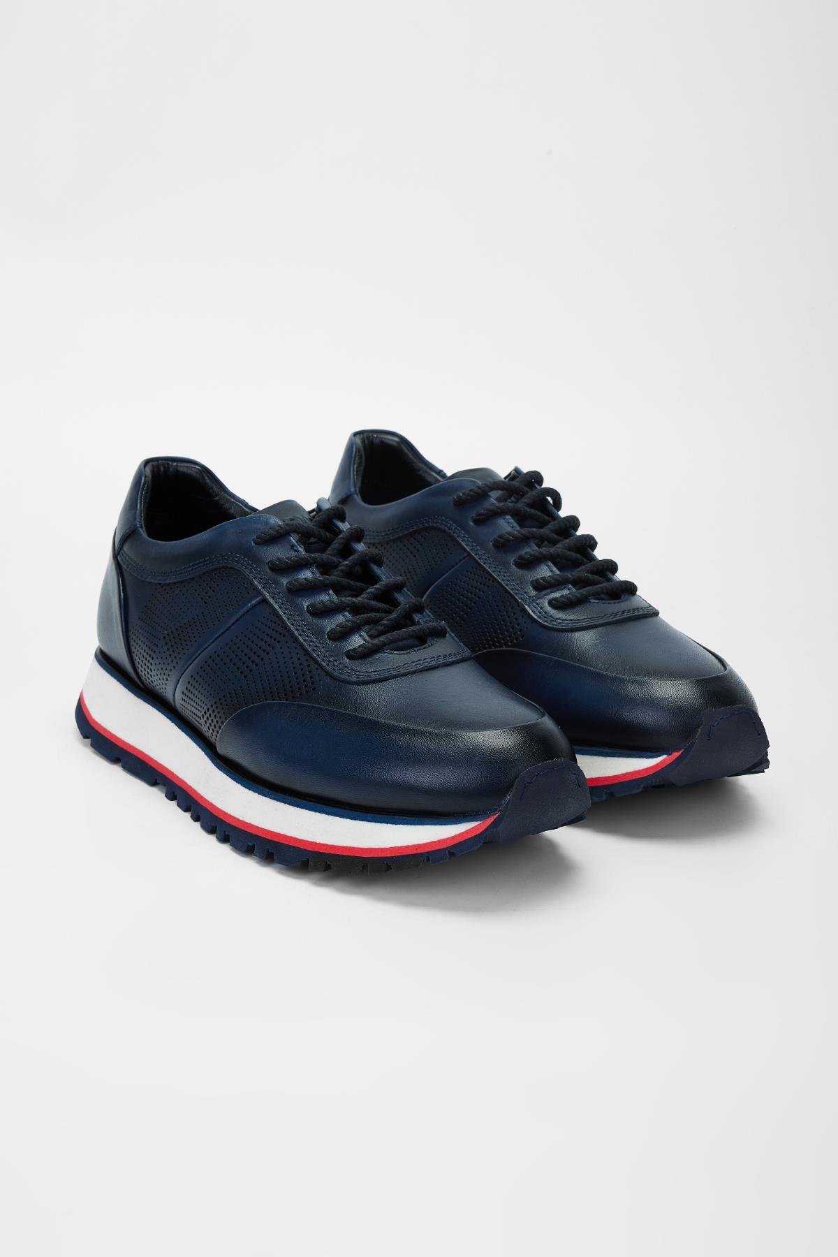 Valmenti Erkek Laci kırmızı beyaz Hakiki Deri Sneakers & Spor Ayakkabı
