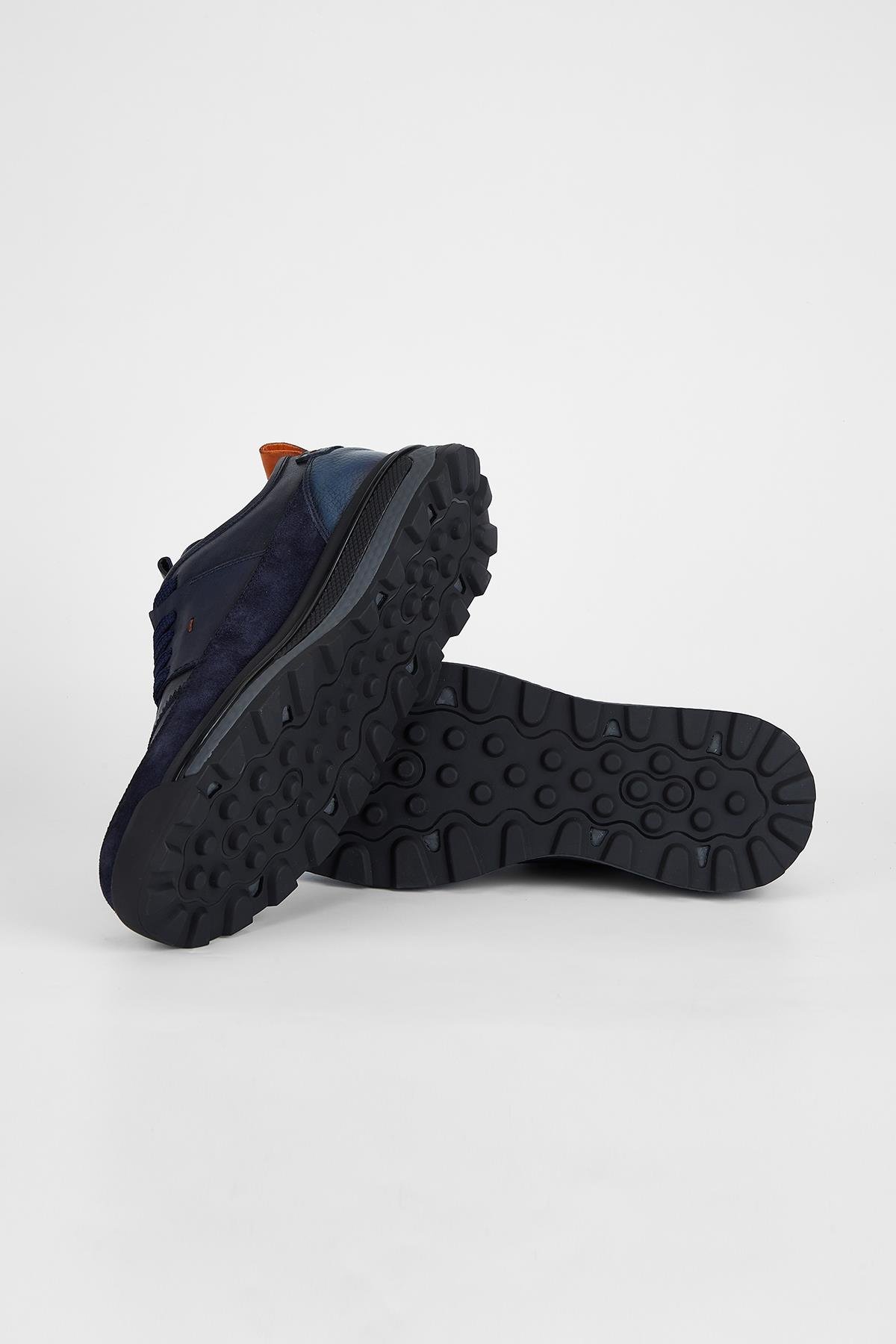 Valmenti Erkek Lacivert Hakiki Deri Sneakers & Spor Ayakkabı