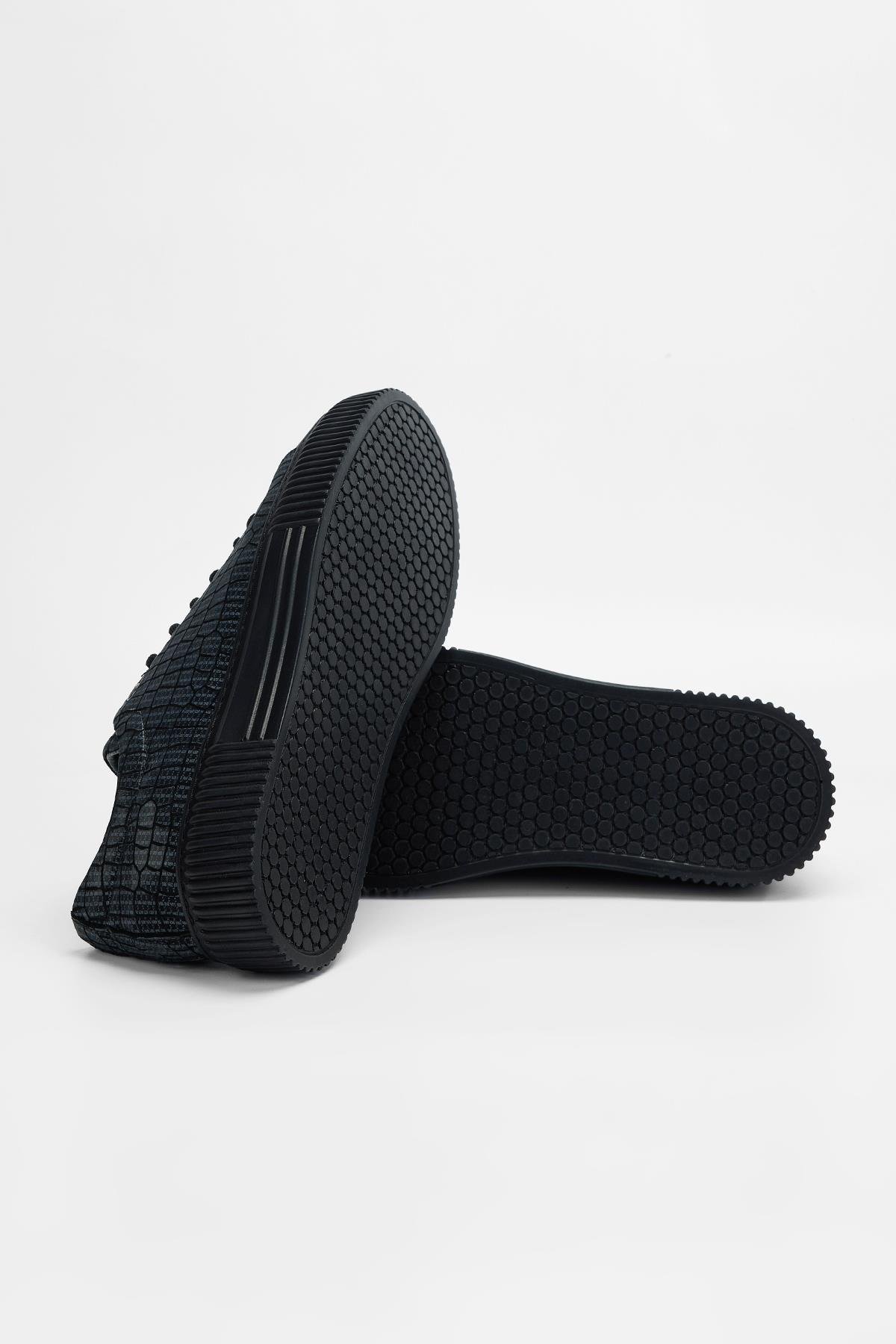 Valmenti Erkek Siyah Hakiki Deri Sneakers & Spor Ayakkabı