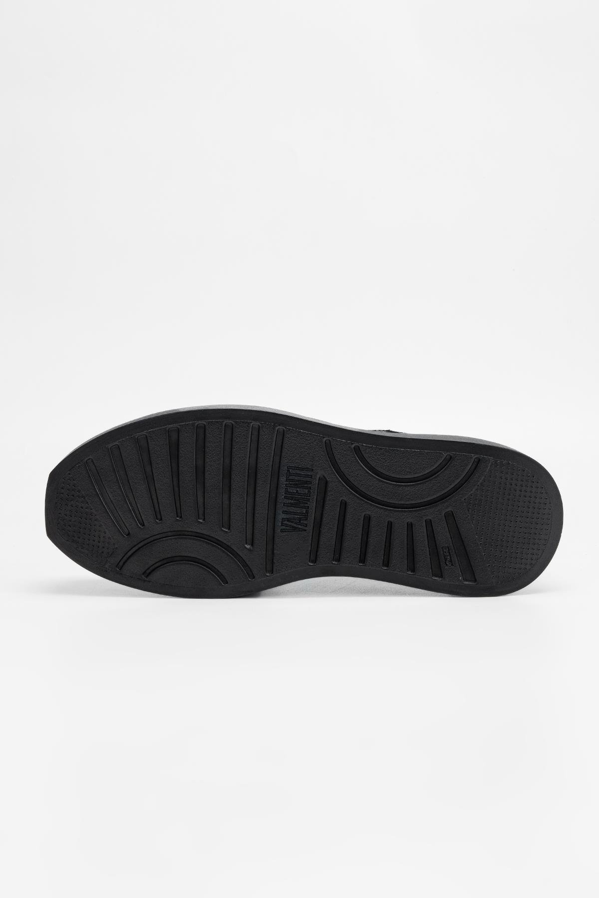 Valmenti Erkek Siyah Hakiki Deri Sneakers & Spor Ayakkabı