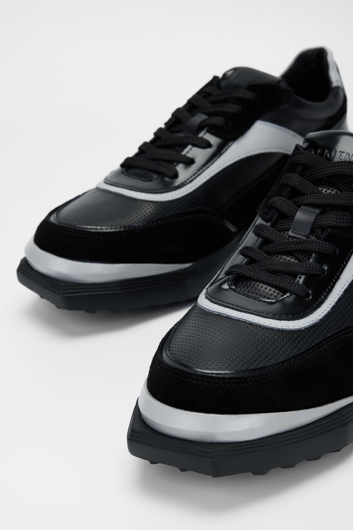 Valmenti Erkek Siyah\Gri Hakiki Deri Sneakers & Spor Ayakkabı