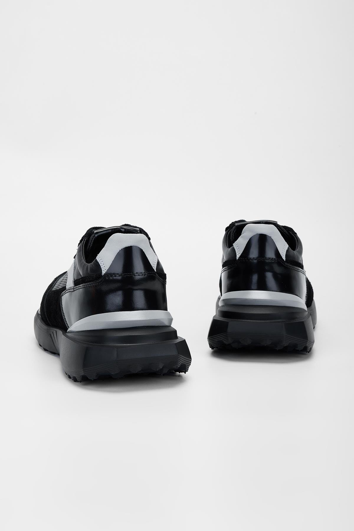 Valmenti Erkek Siyah\Gri Hakiki Deri Sneakers & Spor Ayakkabı