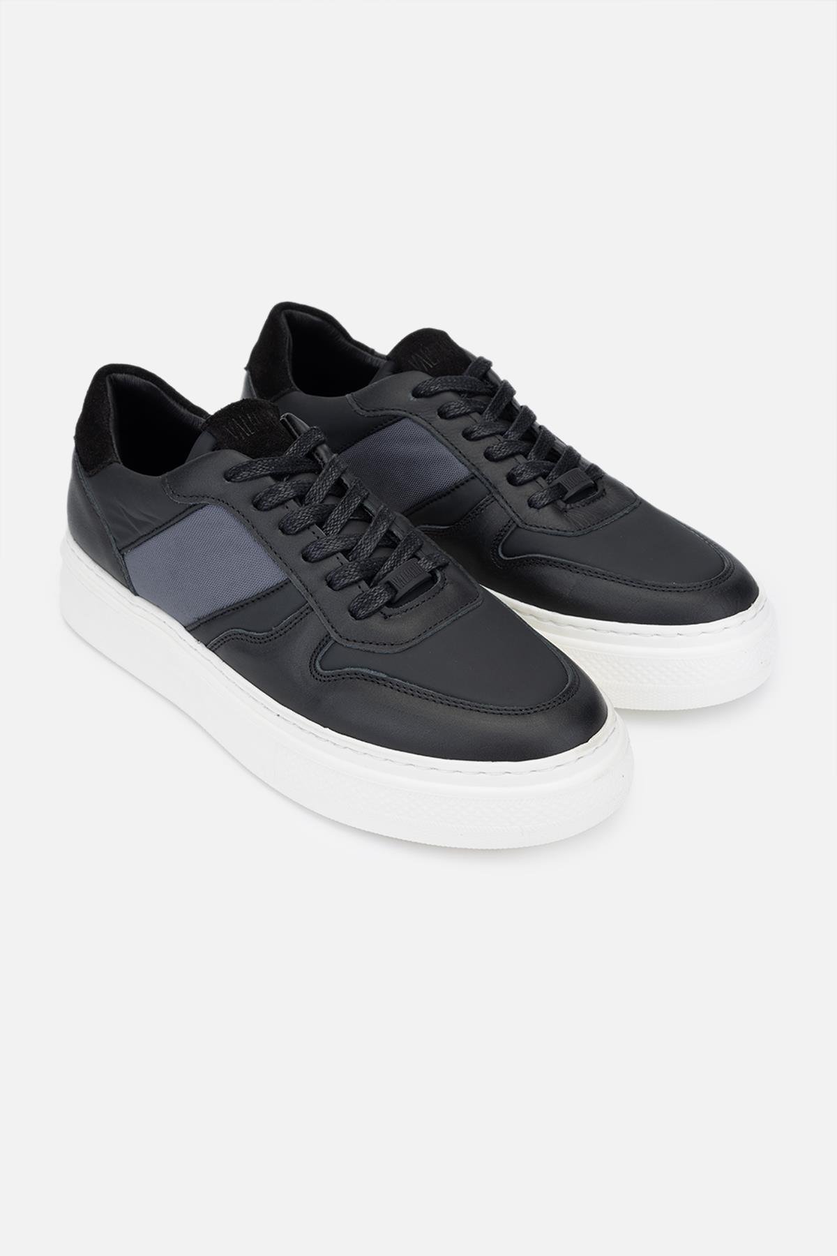 Valmenti Javier Erkek Siyah deri / Siyah kumaş Hakiki Deri Sneakers & Spor Ayakkabı