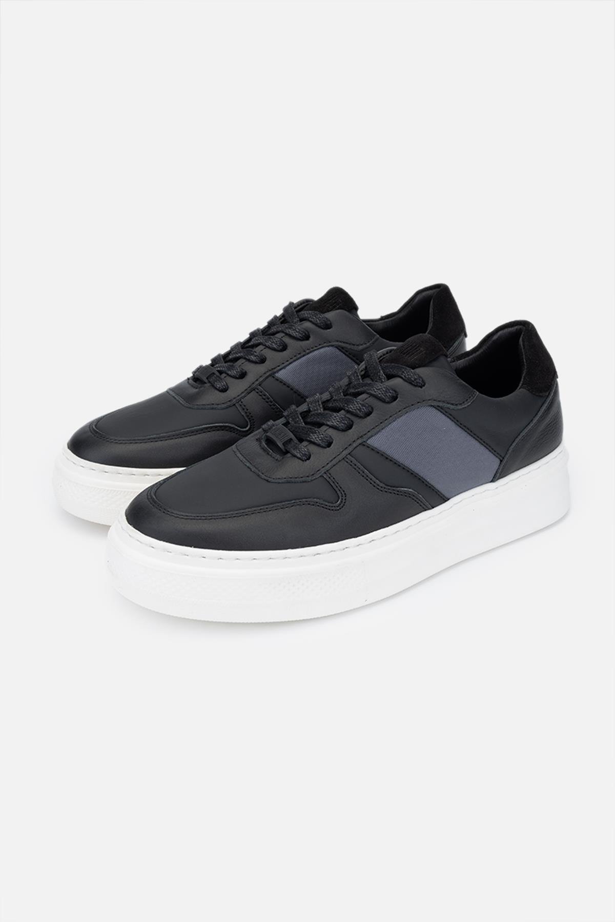 Valmenti Javier Erkek Siyah deri / Siyah kumaş Hakiki Deri Sneakers & Spor Ayakkabı