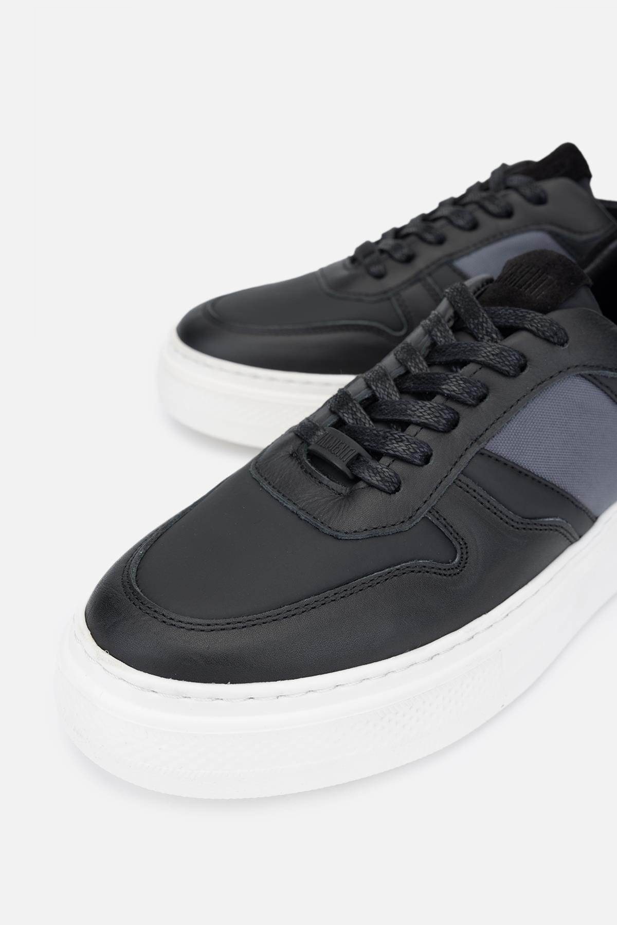 Valmenti Javier Erkek Siyah deri / Siyah kumaş Hakiki Deri Sneakers & Spor Ayakkabı