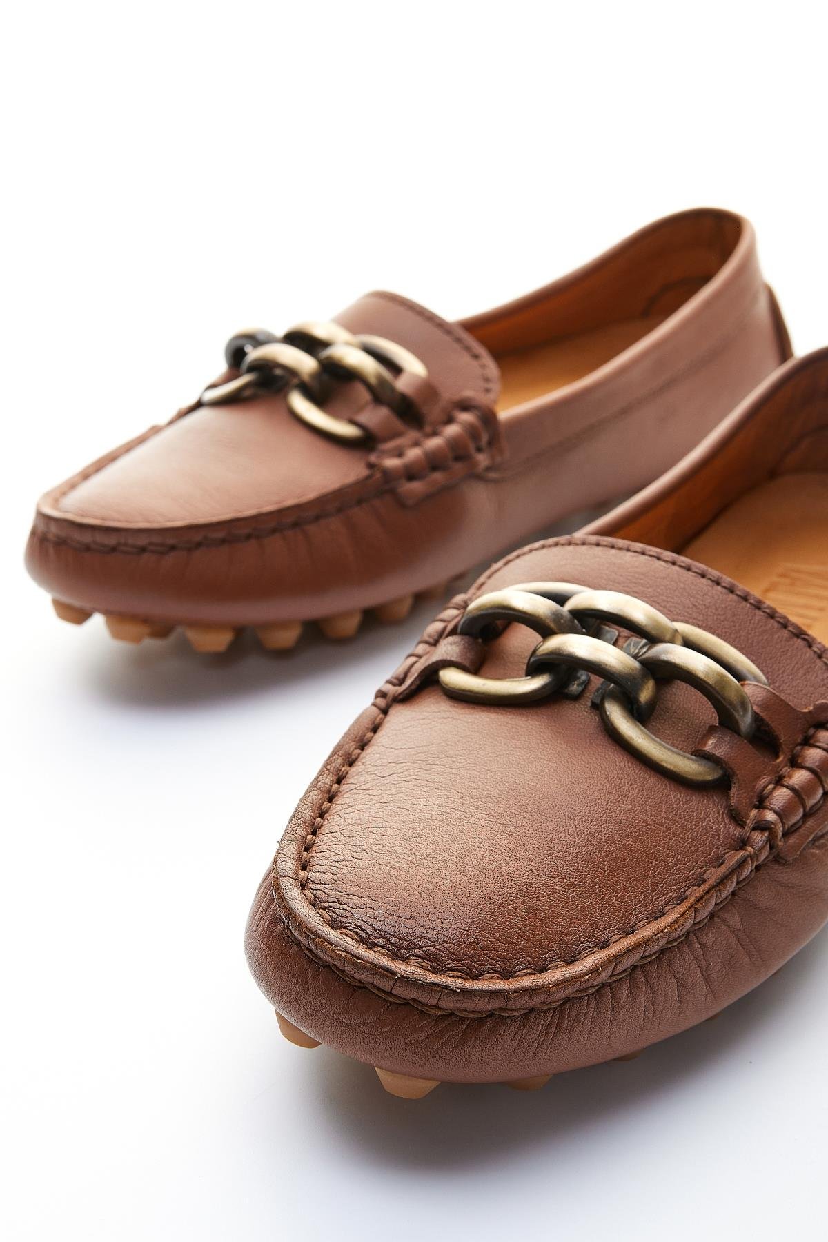 Valmenti Leane Kadın Taba Hakiki Deri Loafer Ayakkabı
