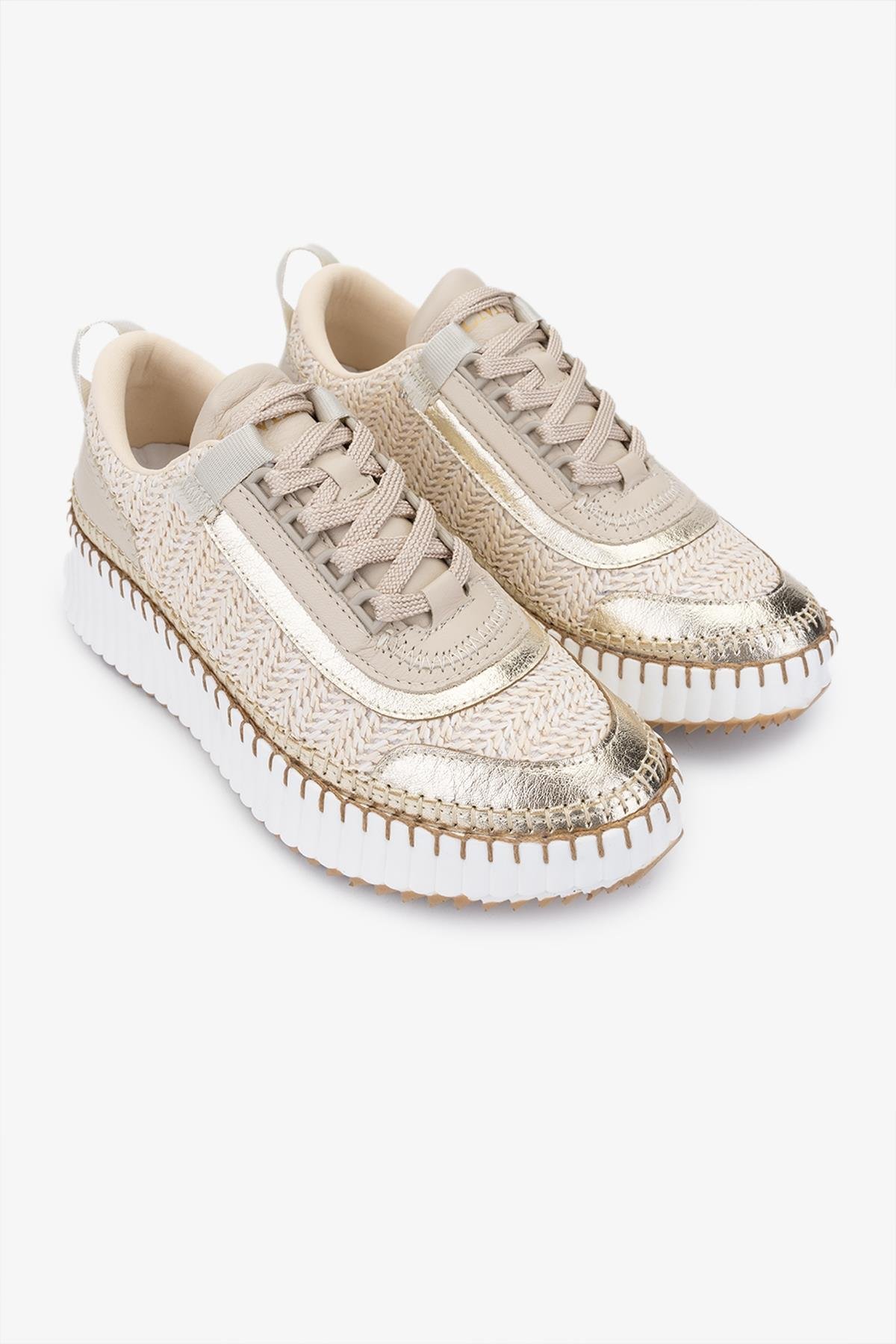 Valmenti Senla Kadın Gold Hasır Vegan Sneakers & Spor Ayakkabı