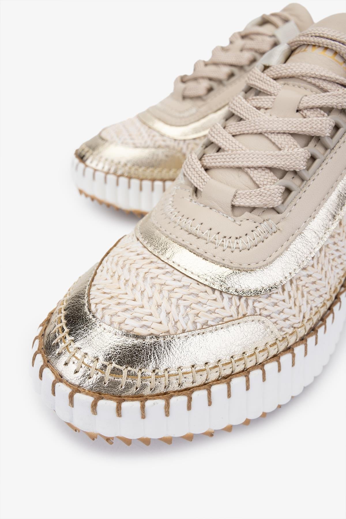 Valmenti Senla Kadın Gold Hasır Vegan Sneakers & Spor Ayakkabı