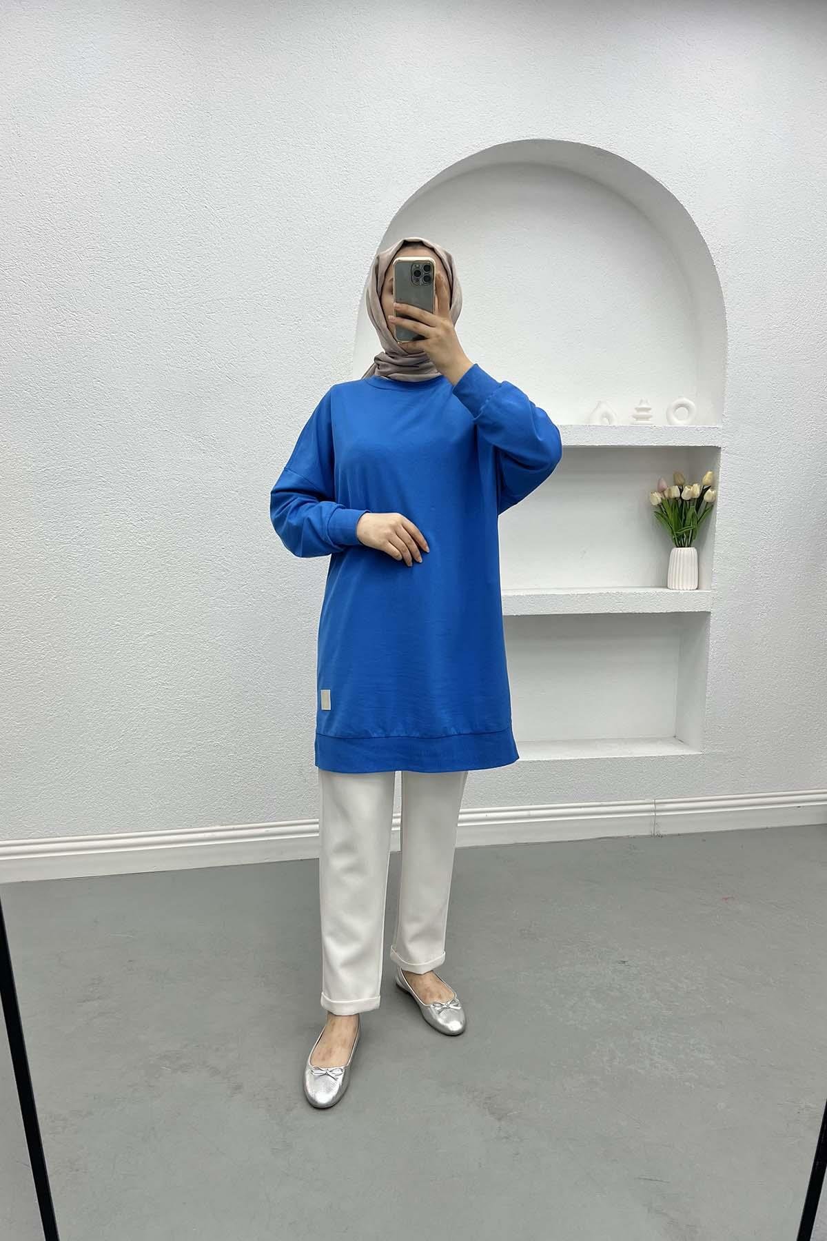 Armalı Sweatshirt Mavi