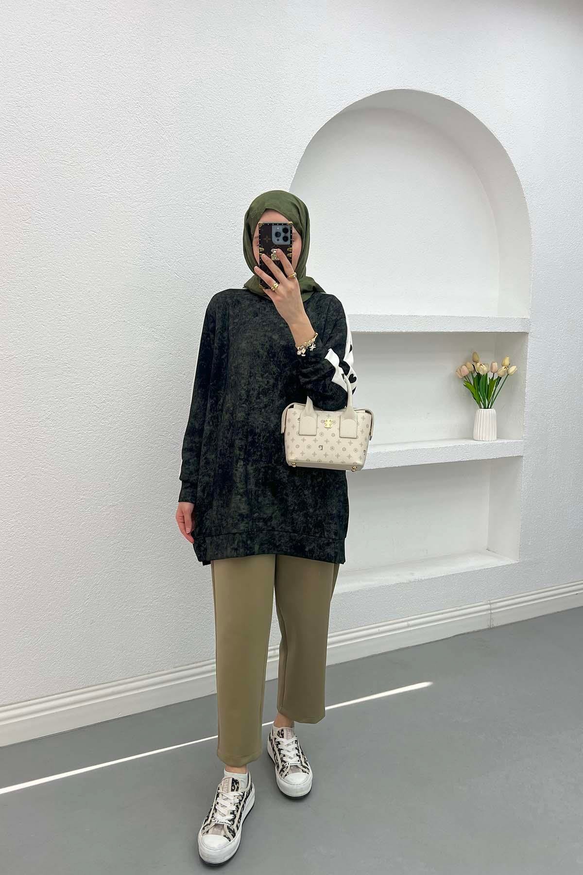 Batik Desen Kalpli Sweatshirt Siyah