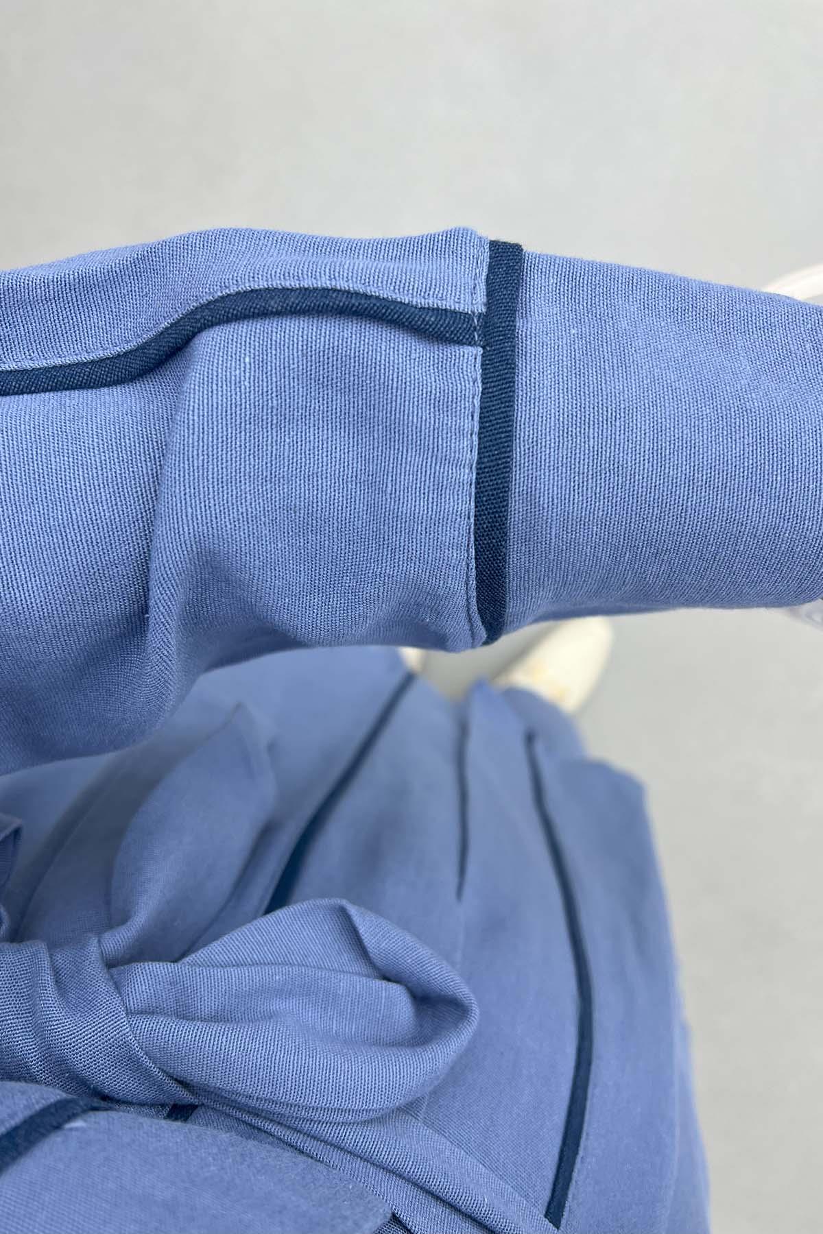 Biyeli Kimono Takım İndigo