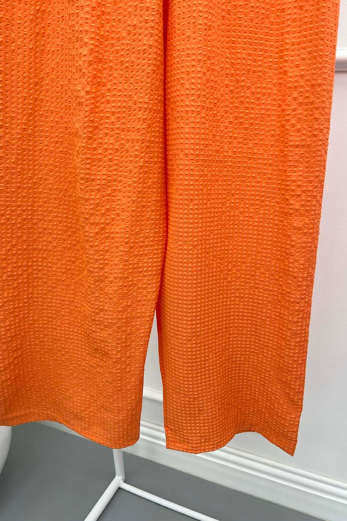 Bol Paça Gofre Pantolon Turuncu