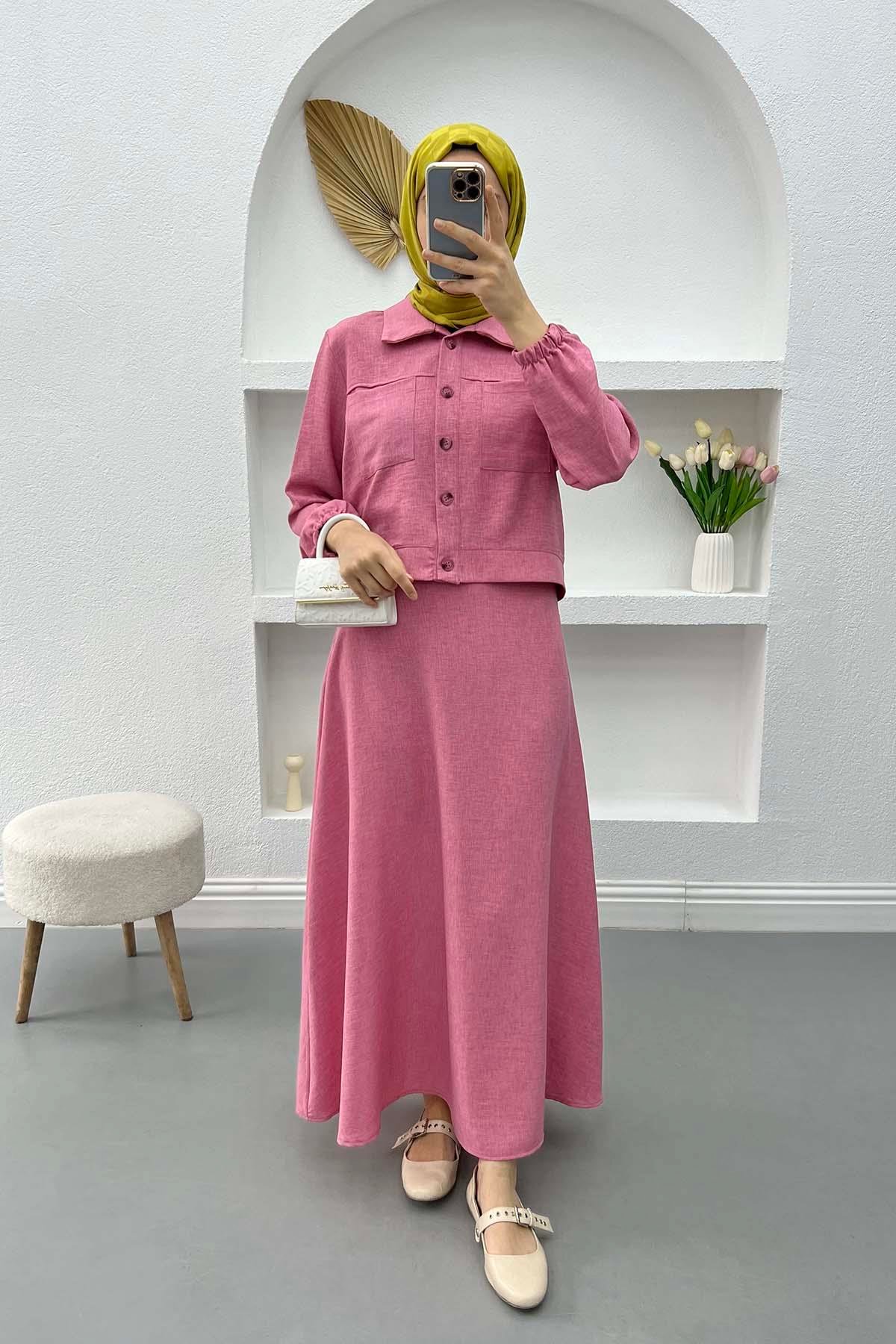 Cepli Etek Takım Pembe