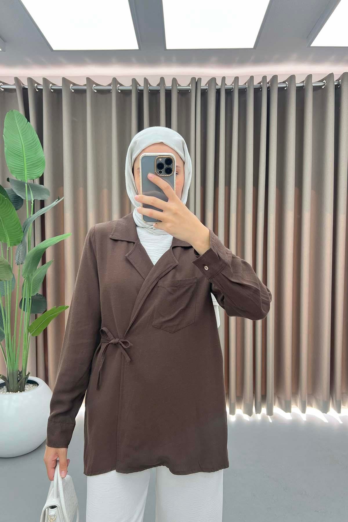 Cepli Viral Kimono Acı Kahve