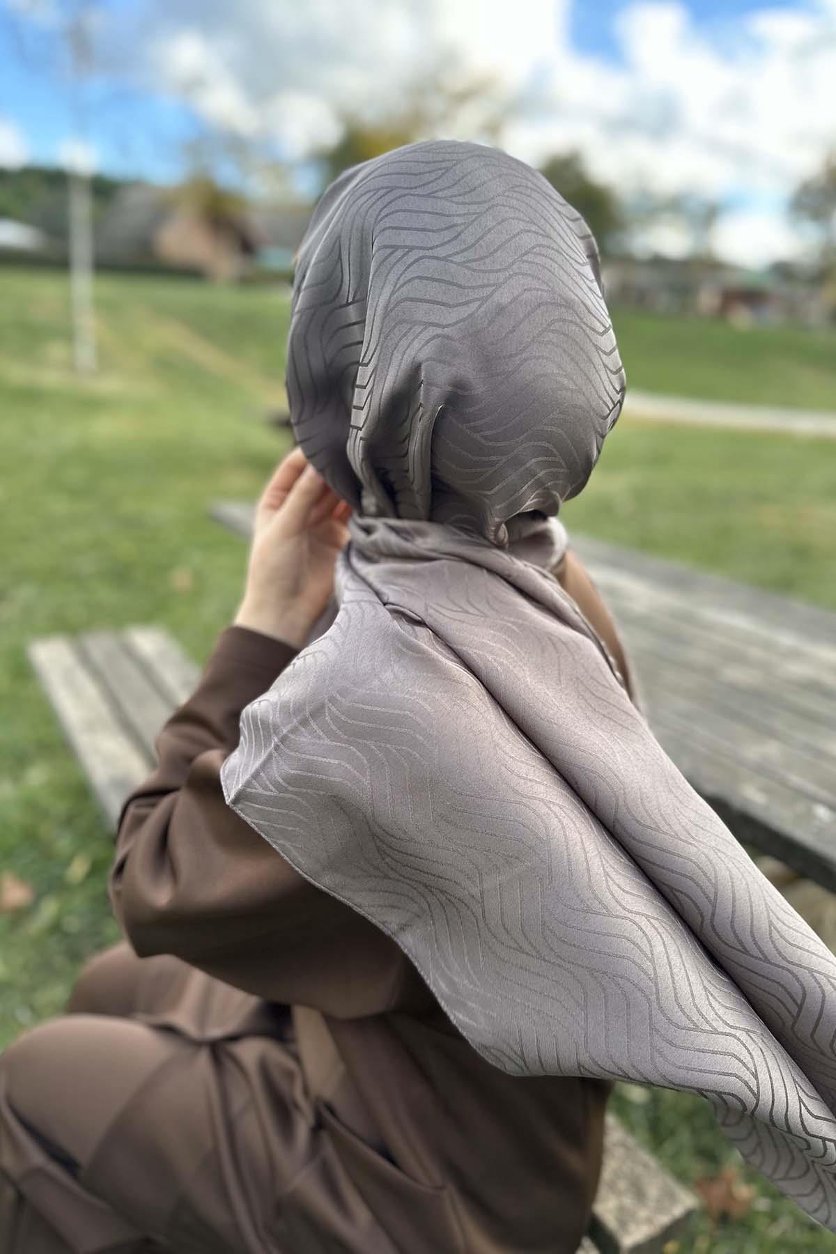 Dalga Desenli Şal Vizon