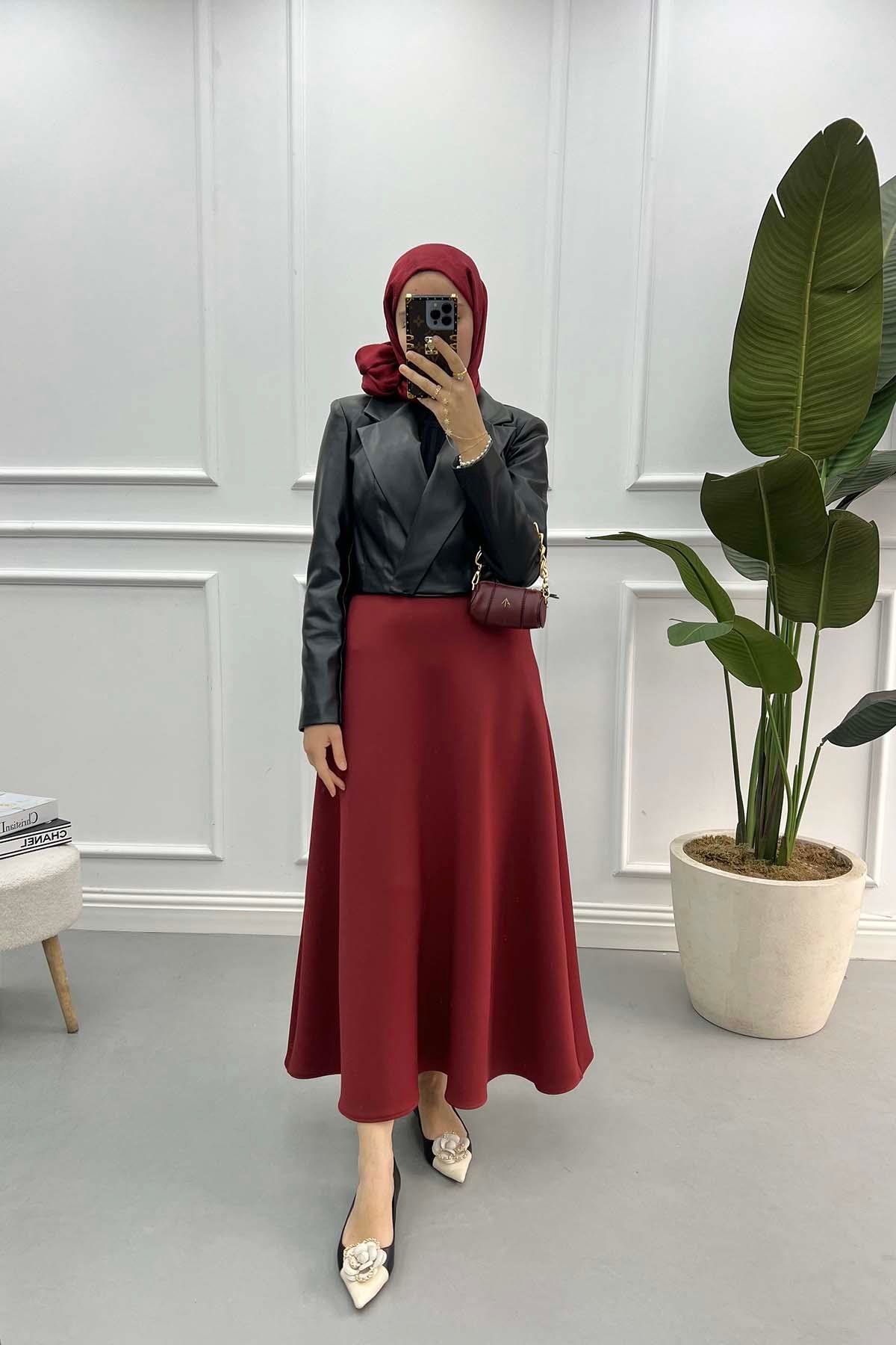 Deri Crop Ceket Siyah