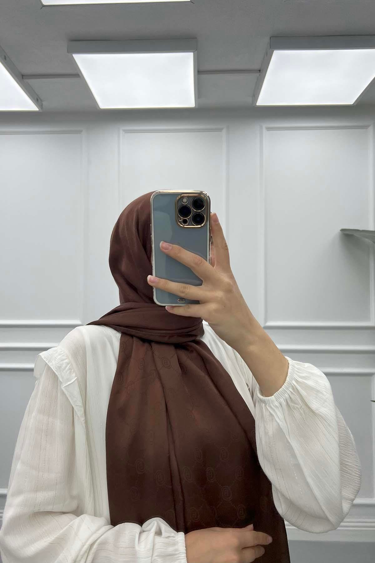 Desenli Şal Koyu Kahve