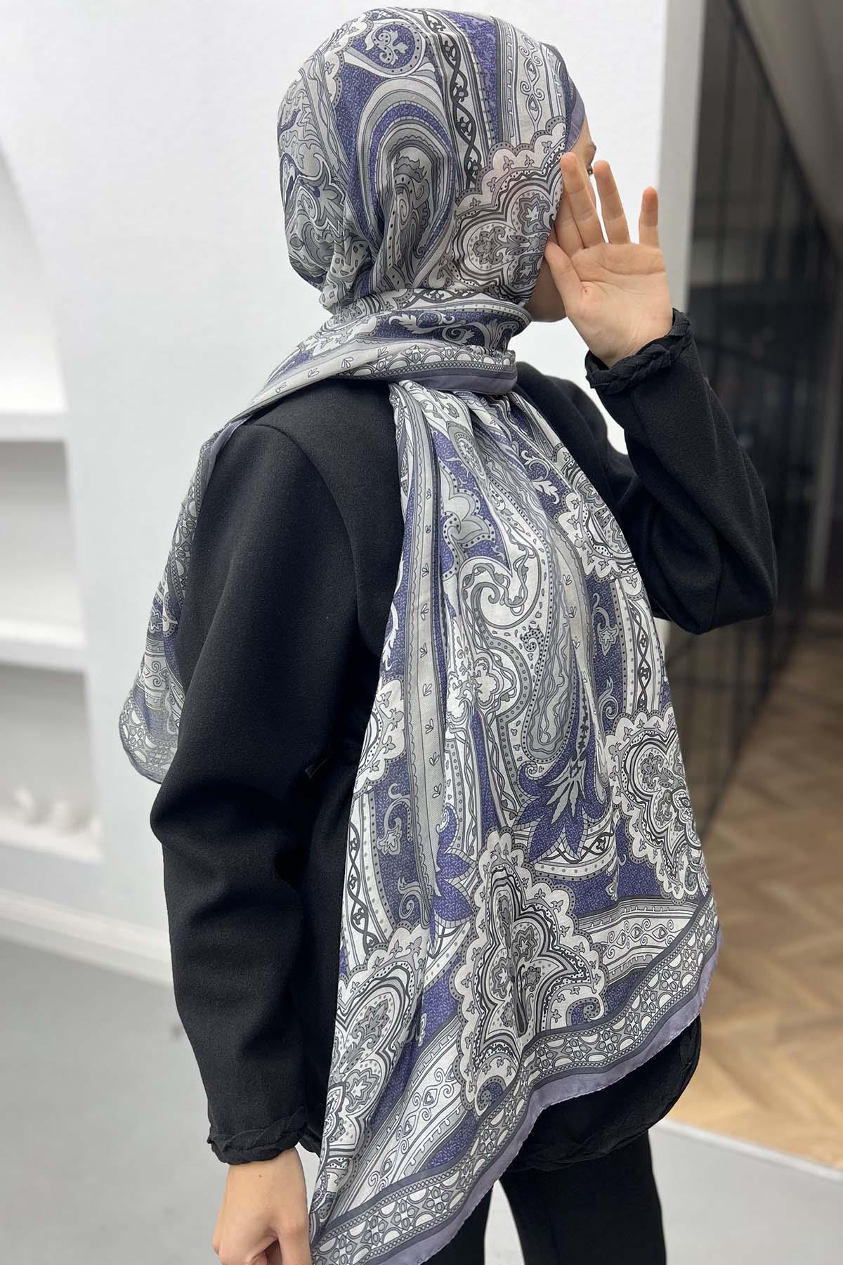 Etro Desenli Şal İndigo