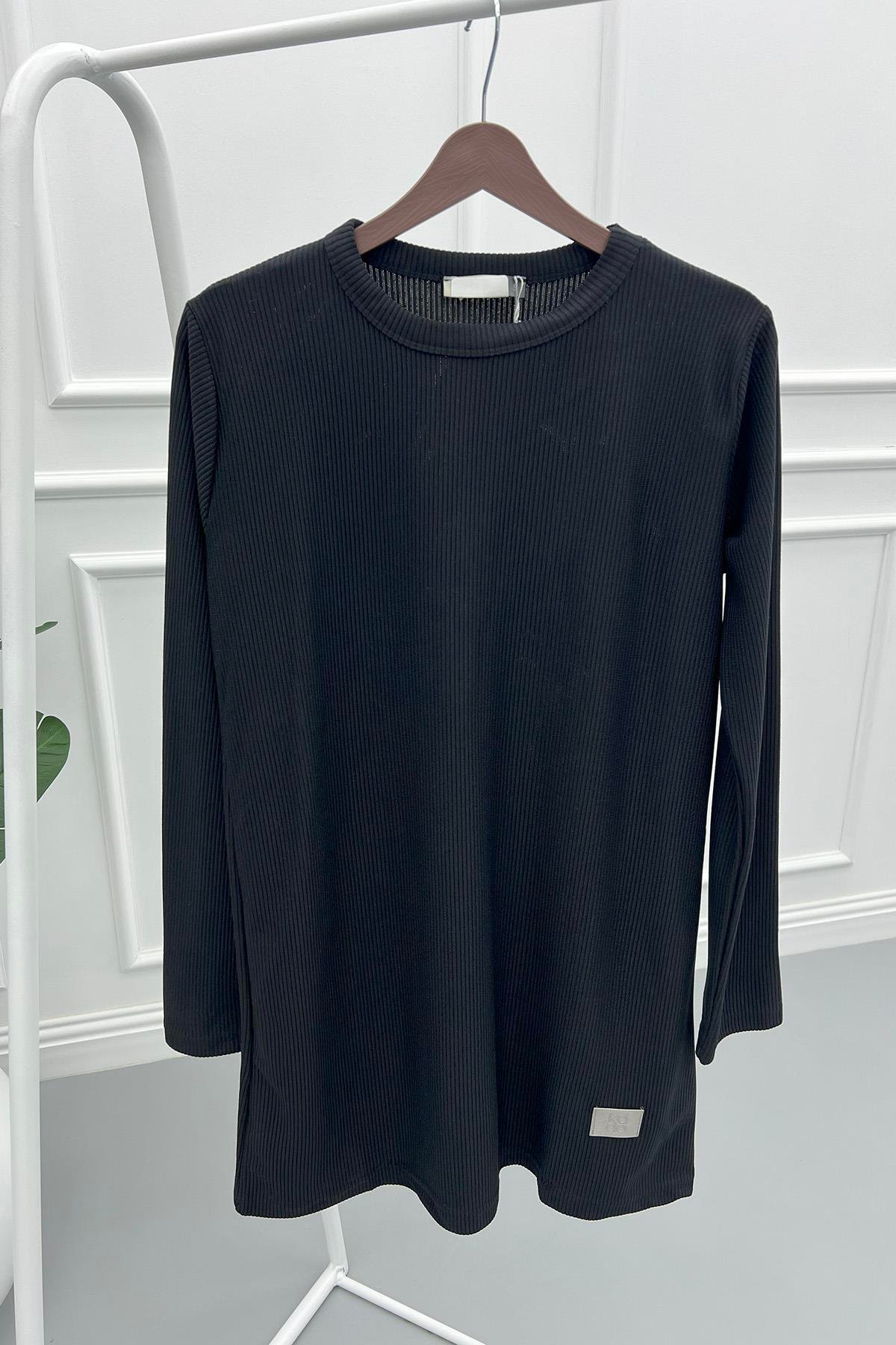 Fitilli Tunik Siyah