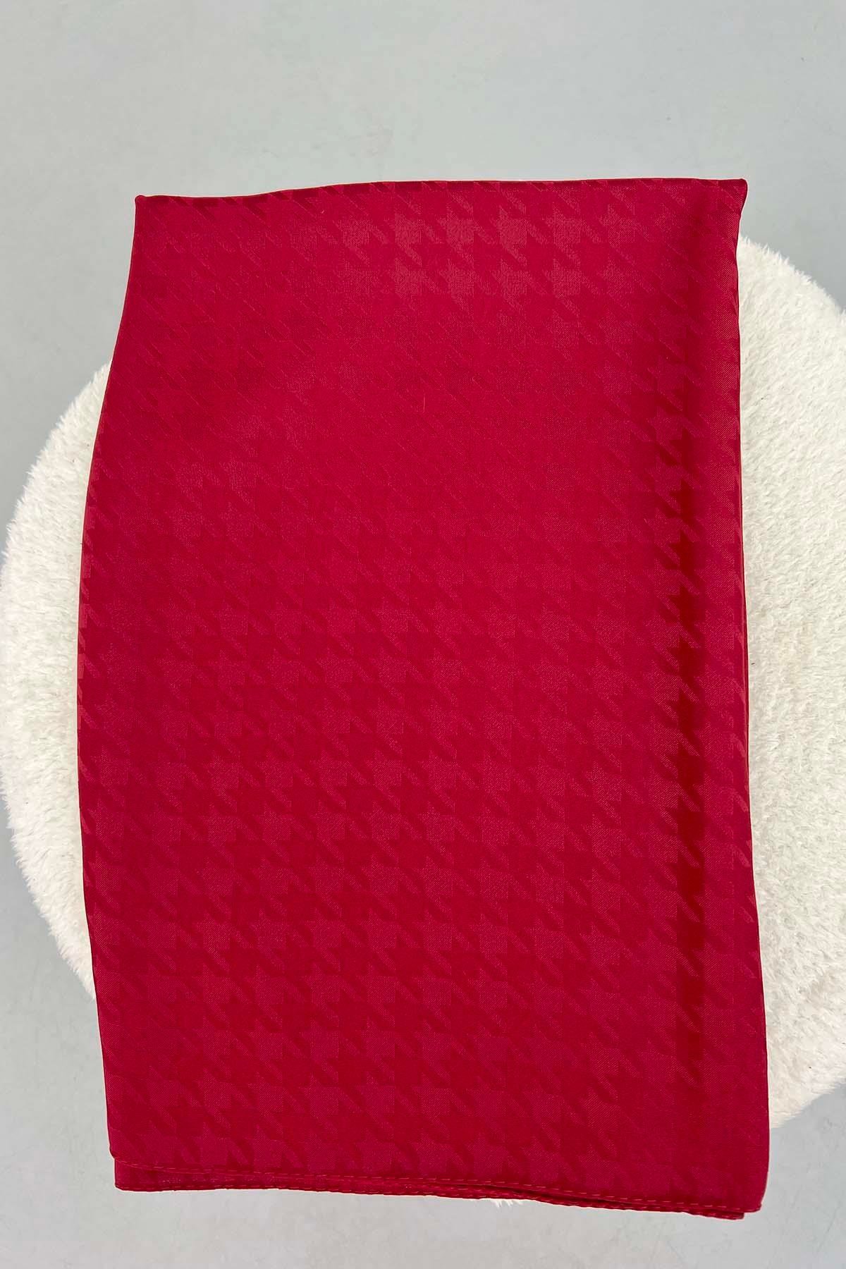 Kazayağı Desenli Şal Bordo