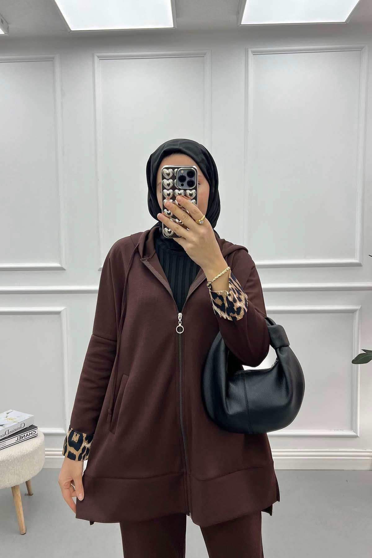 Kolları Leoparlı Oysh Takım Acı Kahve