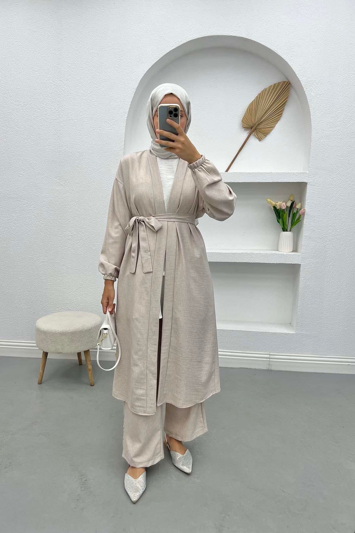 Kuşaklı Kimono Takım Taş