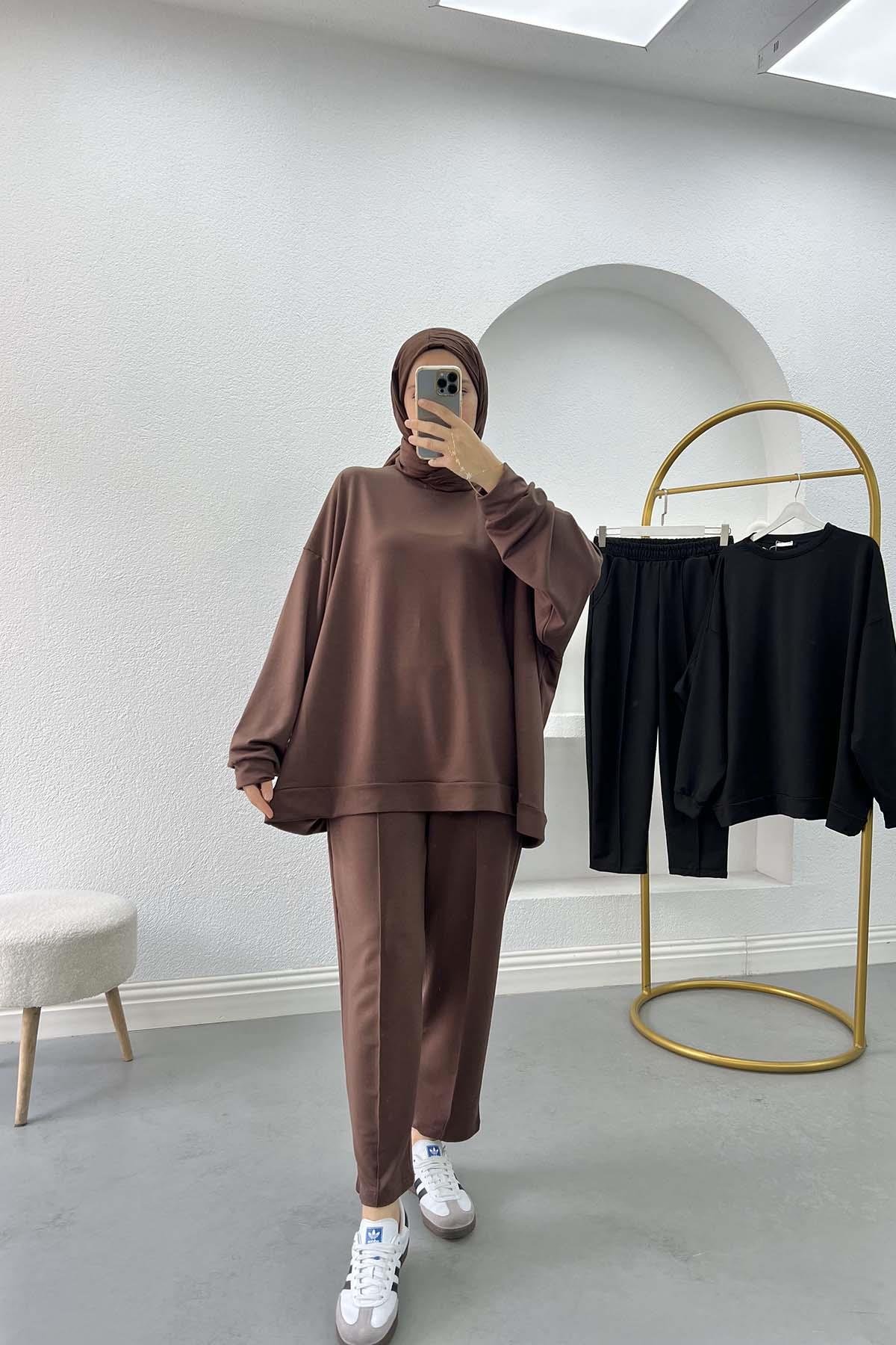 Oversize Takım Kahve