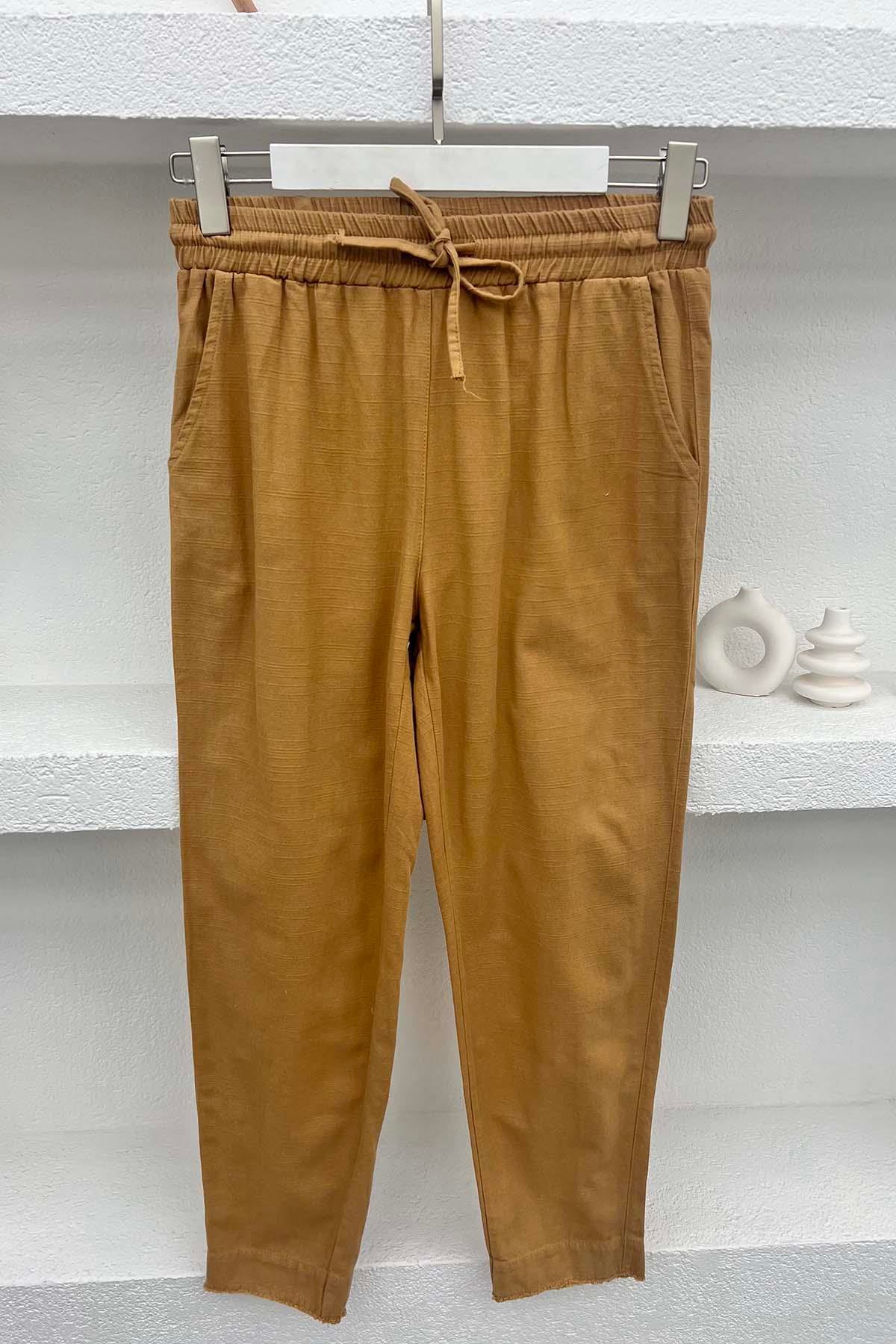 Paça Detaylı Pantolon Kahve