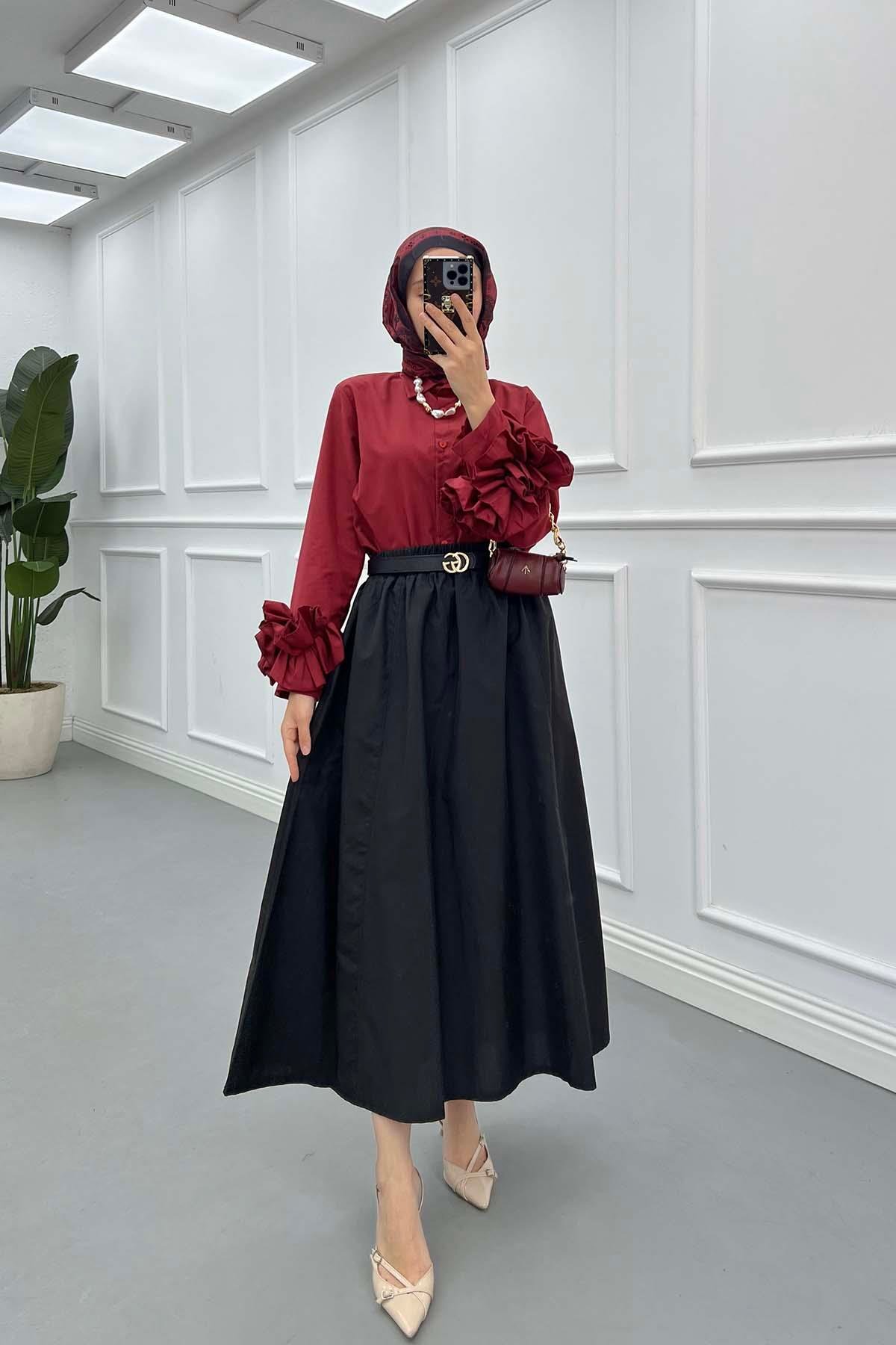 Poplin Etek Siyah