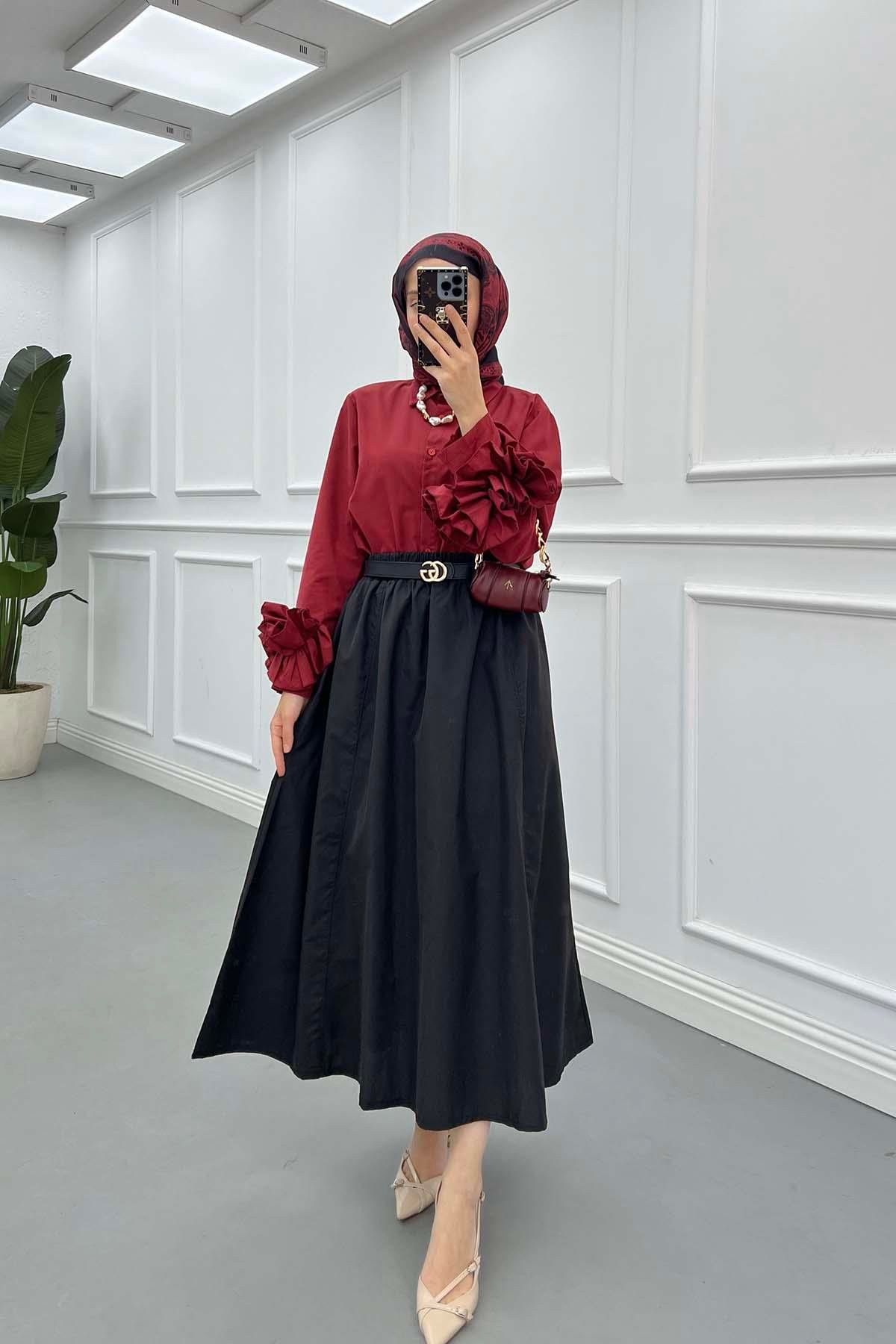 Poplin Etek Siyah
