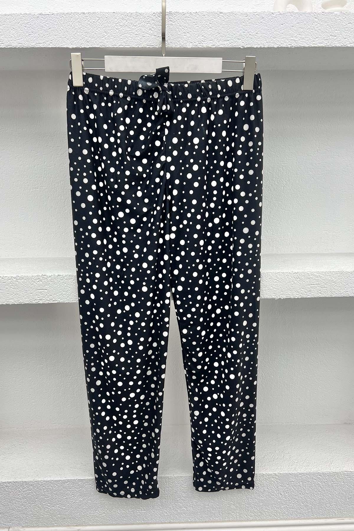 Puantiyeli Pijama Altı Siyah