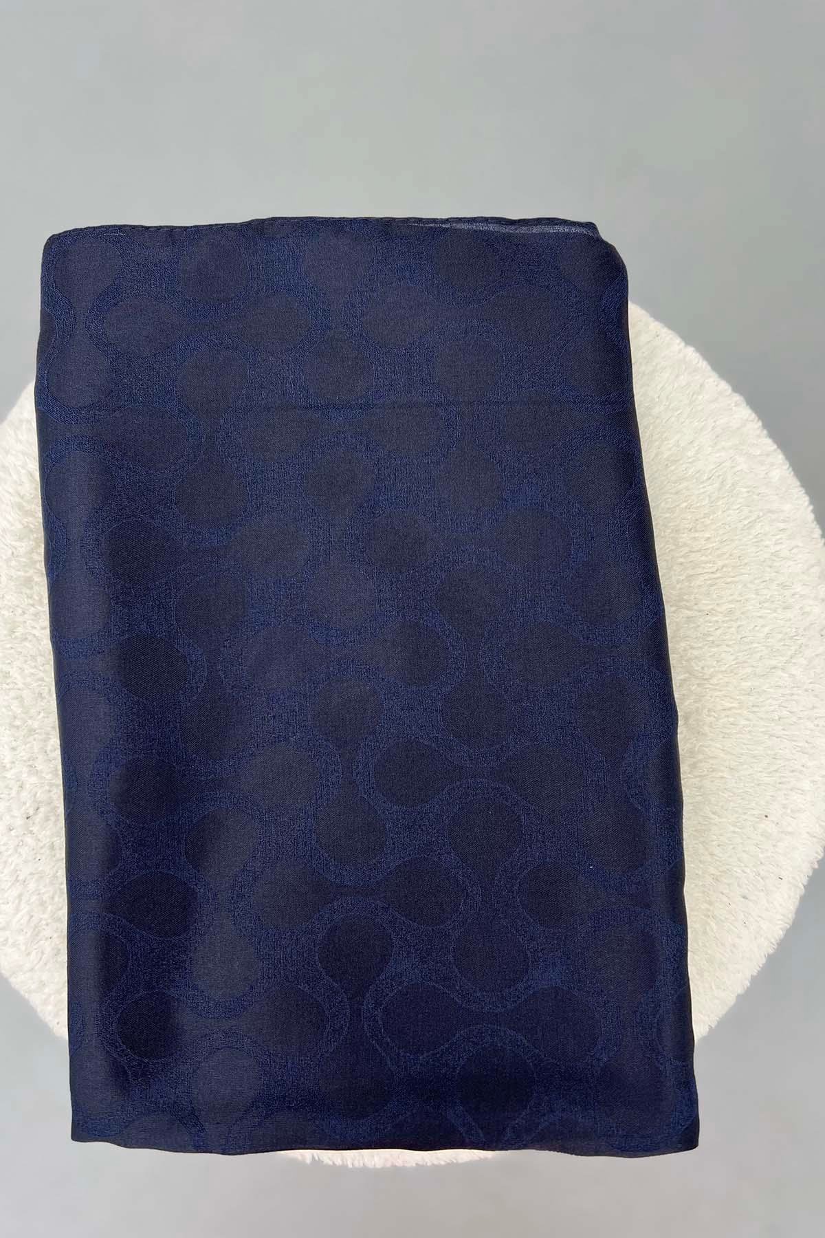 Su Damlası Desenli Şal Koyu Lacivert