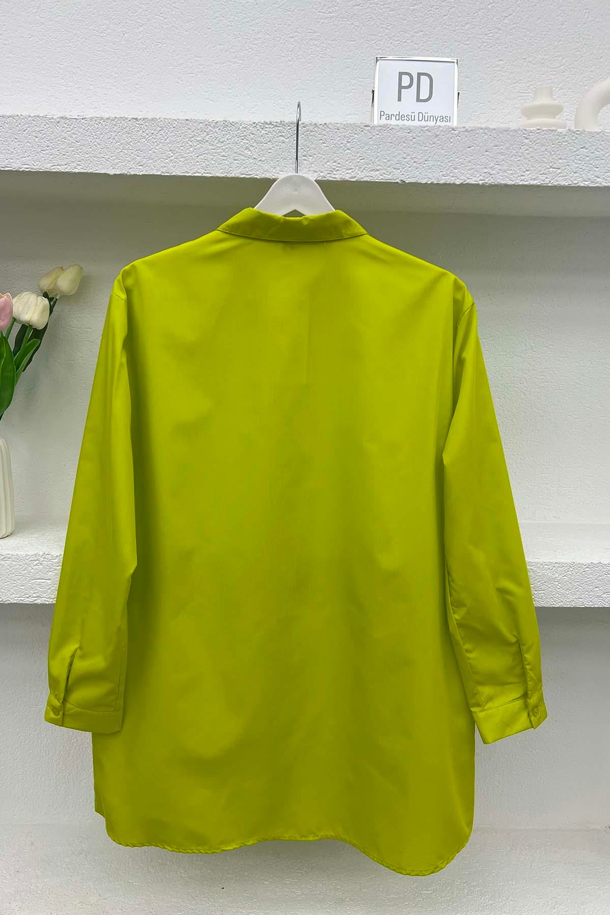 Tunik Gömlek Neon Sarı