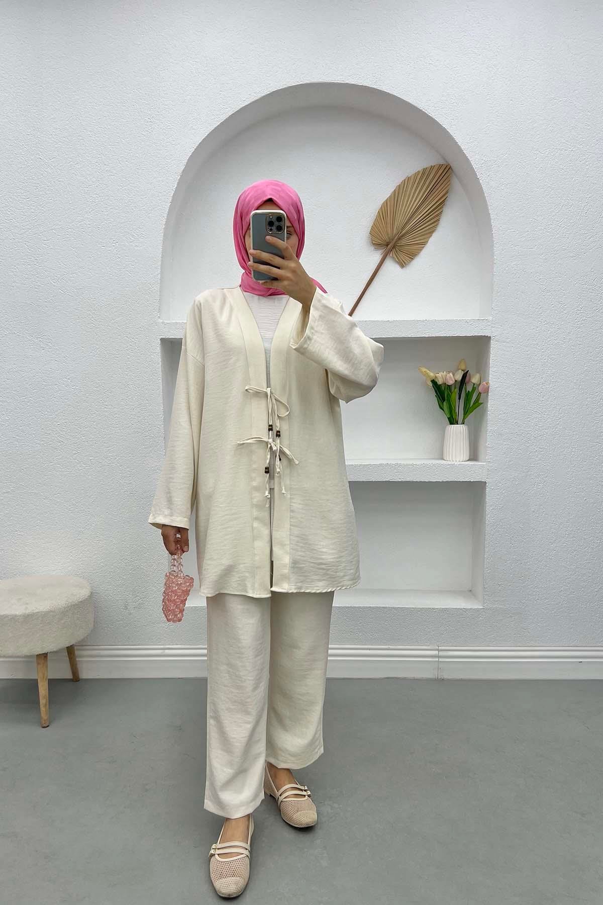 Viral Kimono Takım Krem