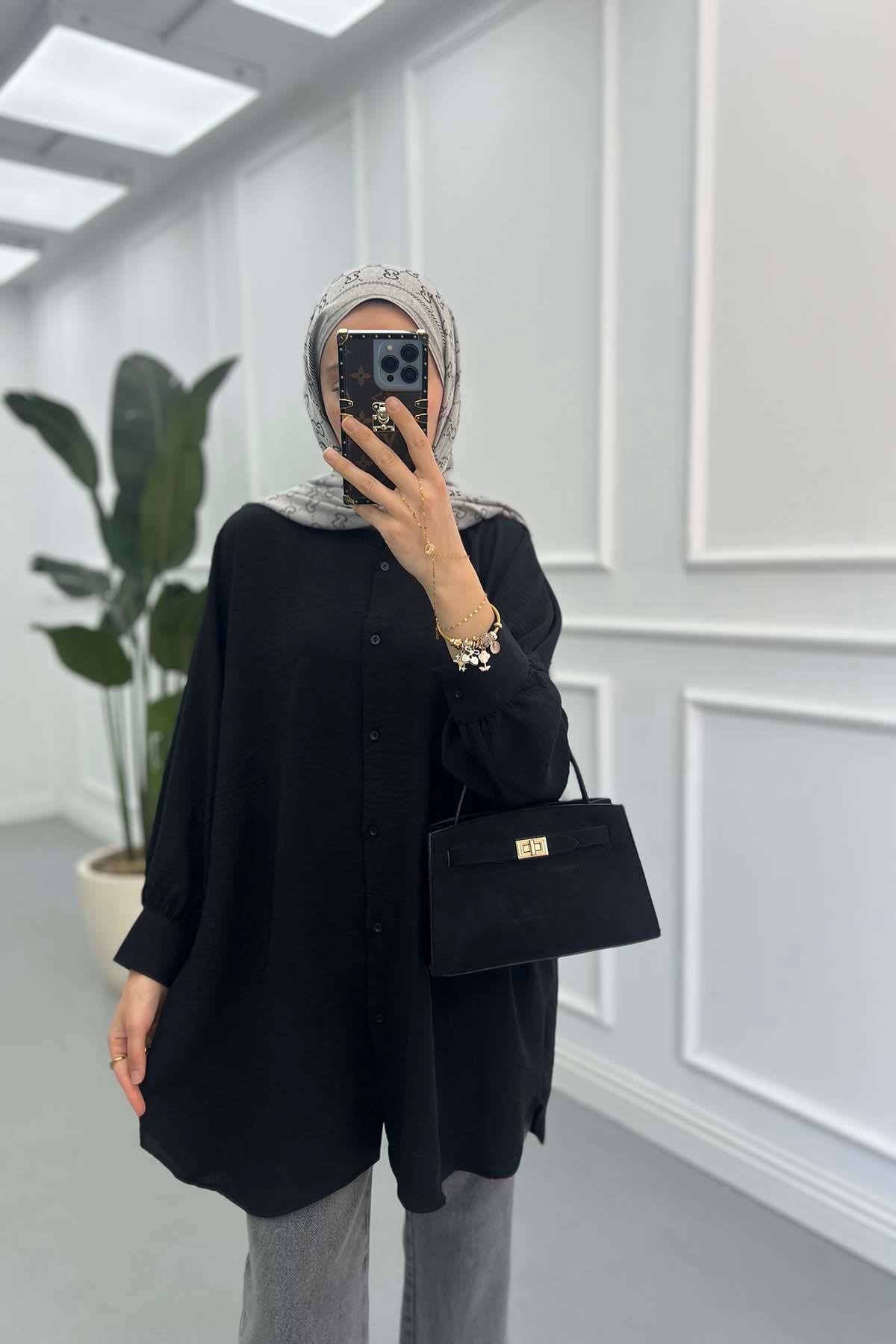 Yarasa Kol Tunik Siyah