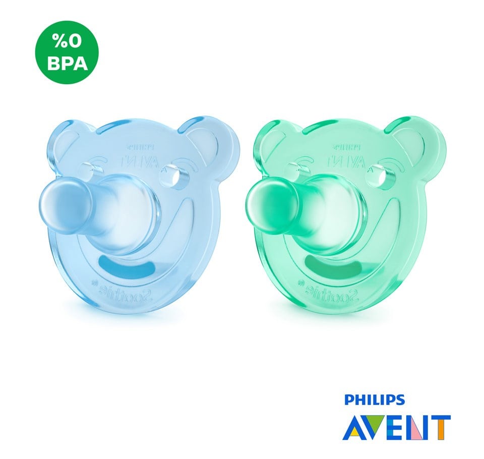 Soothie Yalancı Emzik 0-3 ay Erkek 2'li 0% BPA  (MAVİ-YEŞİL) 