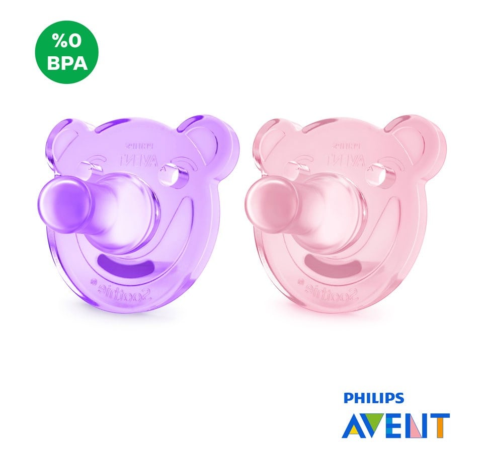 Soothie Yalancı Emzik 0-3 ay Kız 2'li 0% BPA  (MOR PEMBE)