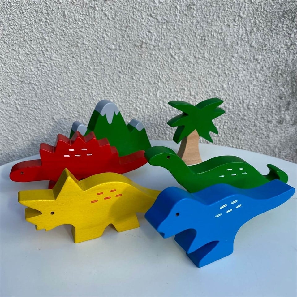 Ahşap Oyuncak Dinozor Seti